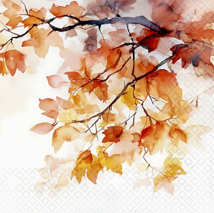 (1229) TWO Paper LUNCHEON Decoupage Art Craft Napkins - AUTUMN TREE BRANCHES