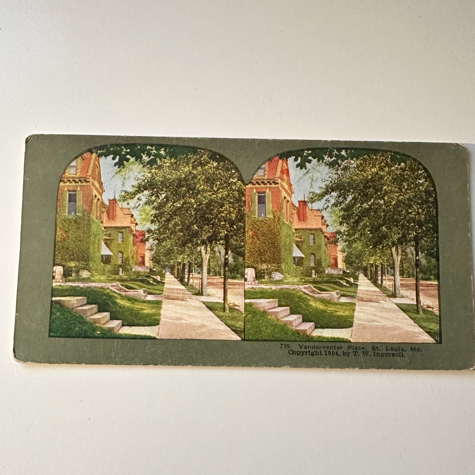 Vanderventer Place St. Louis MO Antique Stereoview Card 5H6-6