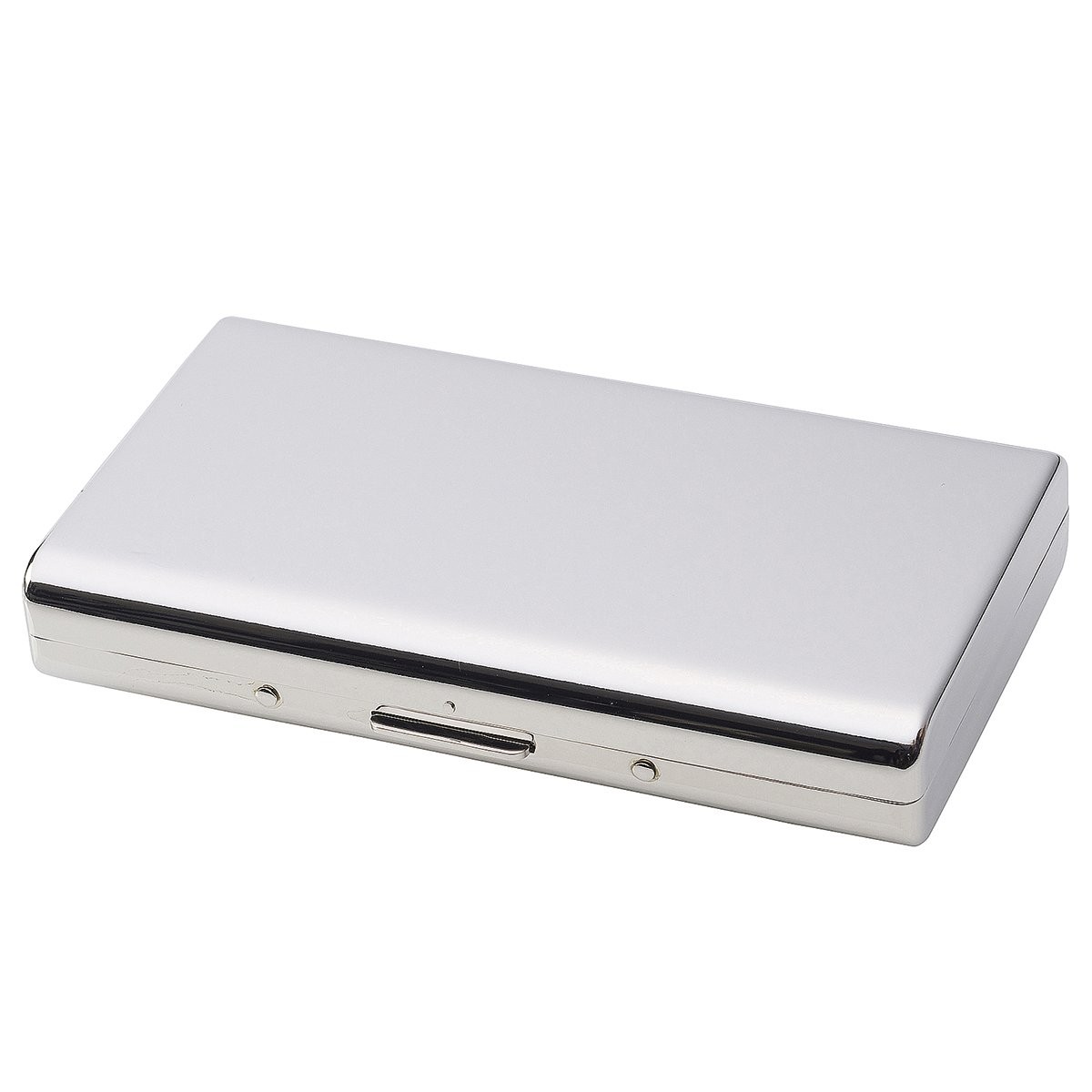 Tsubota Pearl Cigarette Case, Long Size, Holds 14 Pieces, Silver