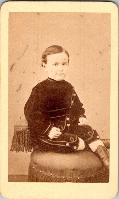 Young Fellow, Decorated Suit, High Topped Shoes,,c1870, CDV Photo, #5033 Young Fellow, Decorated Suit, High Topped Shoes,,c1870, CDV Photo, #5033