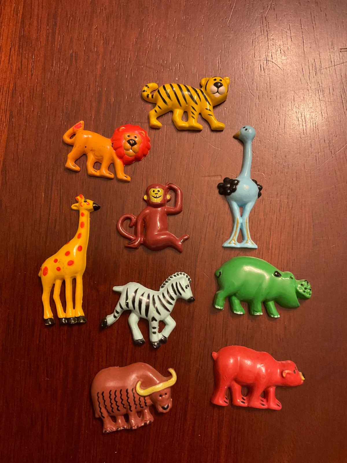 Vintage 1990’s Lot Of 9 J.S.N.Y. Miniature Zoo Animal Magnets