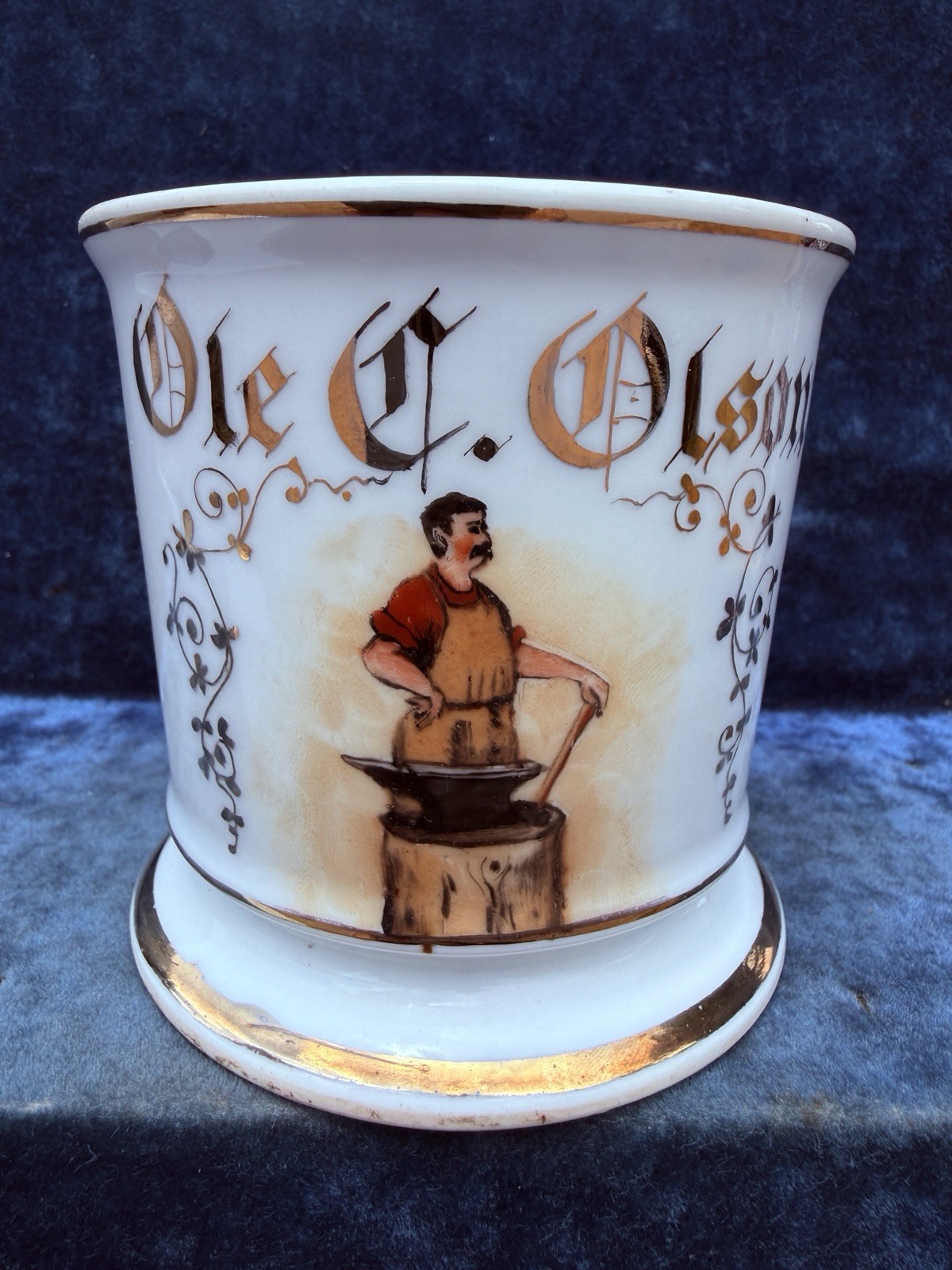 Occupational Shaving Mug, Blacksmith at Anvil Occupational Shaving Mug, Blacksmith at Anvil