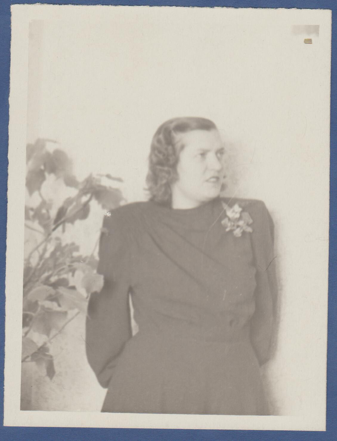 Beautiful young woman with a flower pretty girl Soviet Vintage Photo USSR
