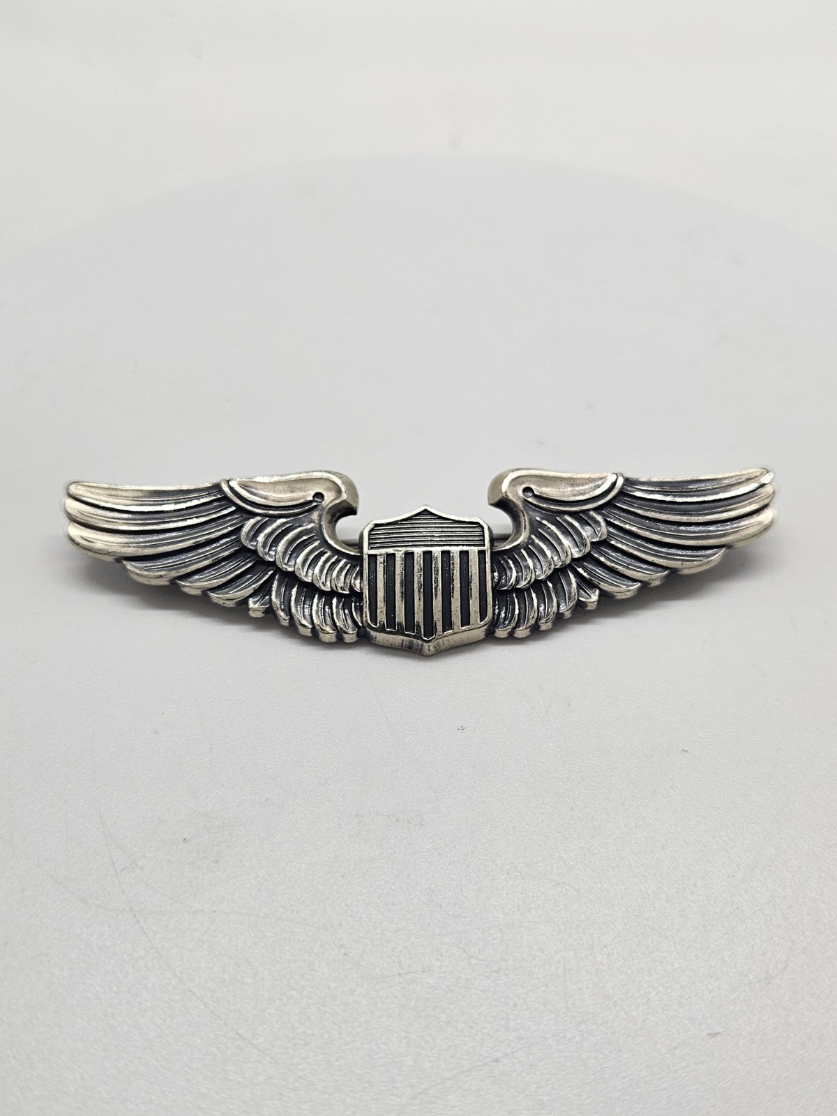 WWII US Army Air Corps/Forces Sterling Silver Pilot Wings 3