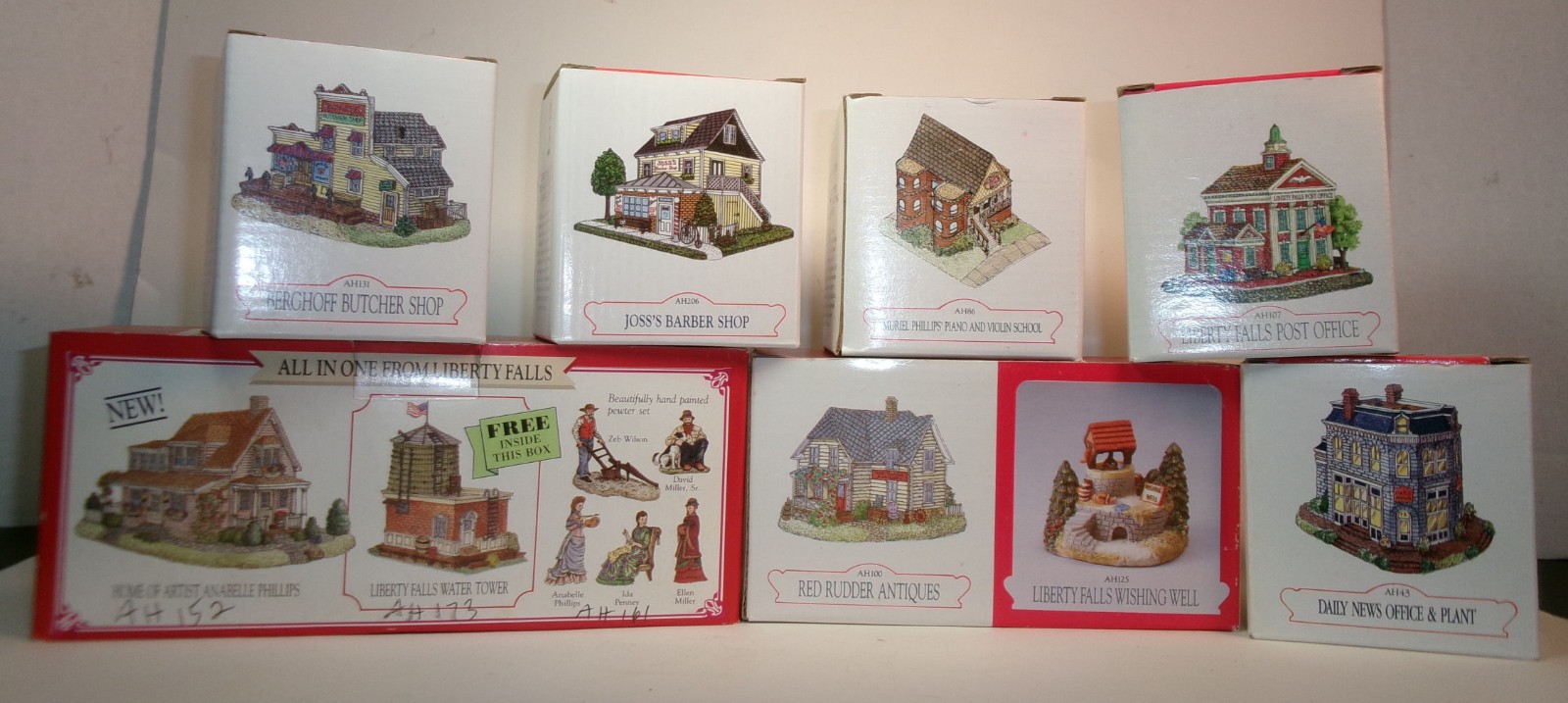 Vintage Lot of 10 Liberty Falls Americana Collection Village Buildings Boxed