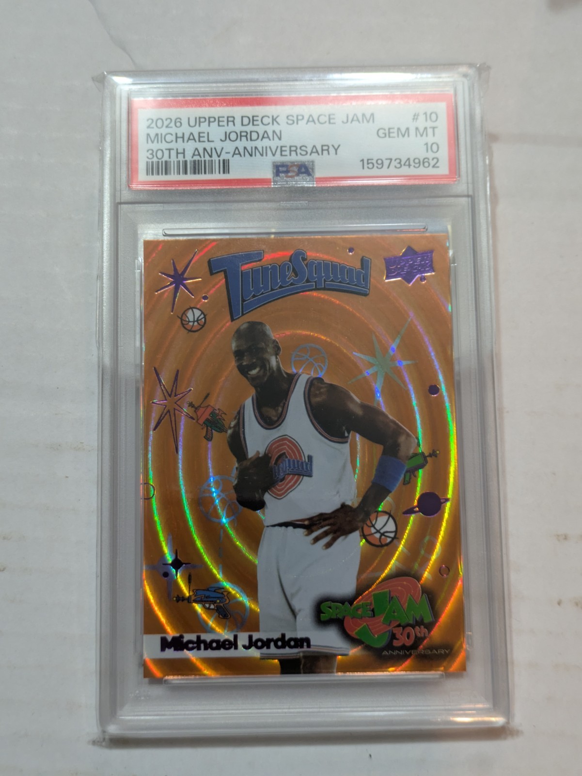 2026 UD SPACE JAM 30TH ANNIVERSARY ANNIVERSARY #10 MICHAEL JORDAN 20/96 PSA 10 2026 UD SPACE JAM 30TH ANNIVERSARY ANNIVERSARY #10 MICHAEL JORDAN 20/96 PSA 10