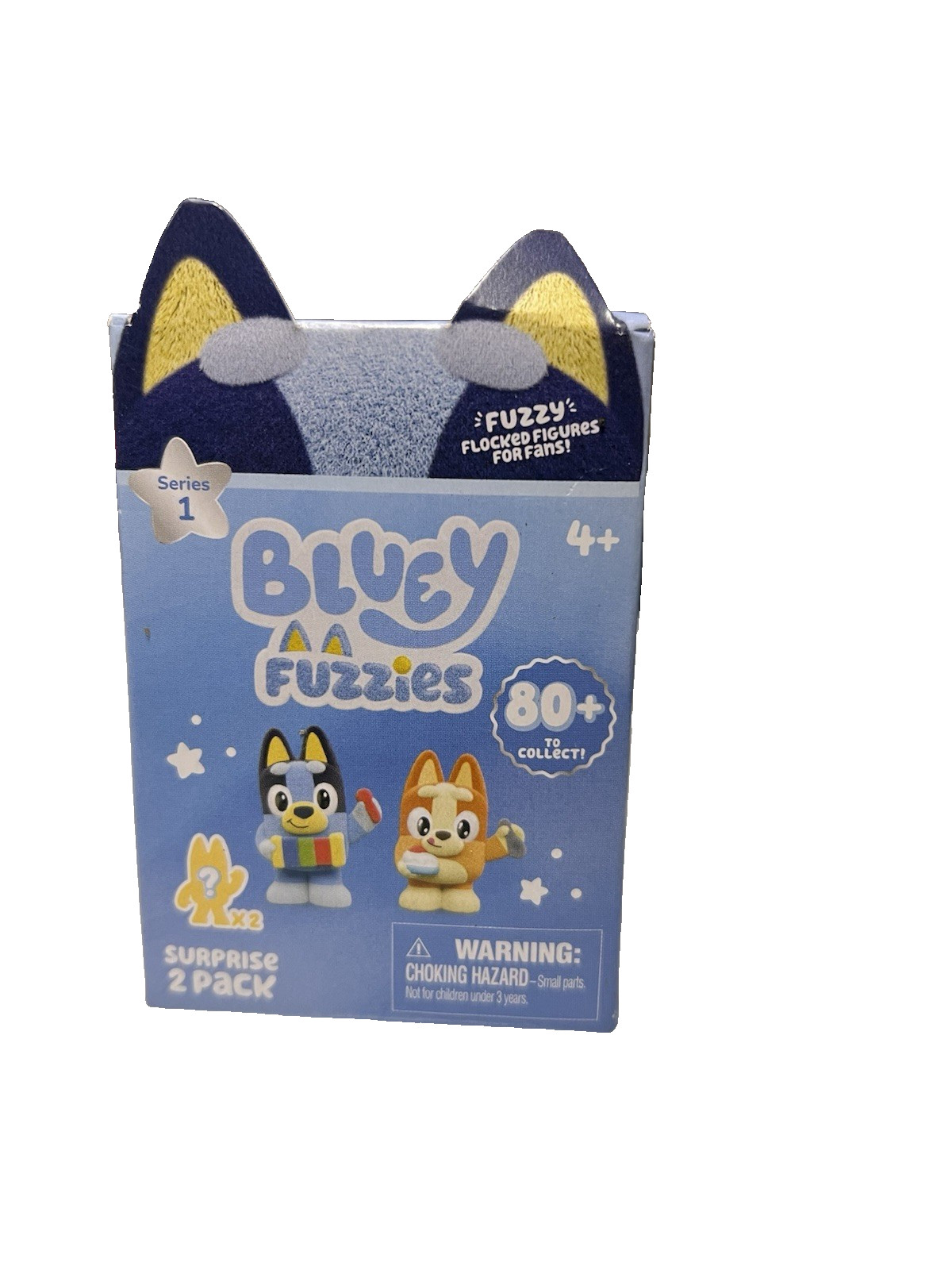 Bluey Fuzzies Surprise (2) Pack Series 1 Flocked Mini Figures- 1 Box New Sealed