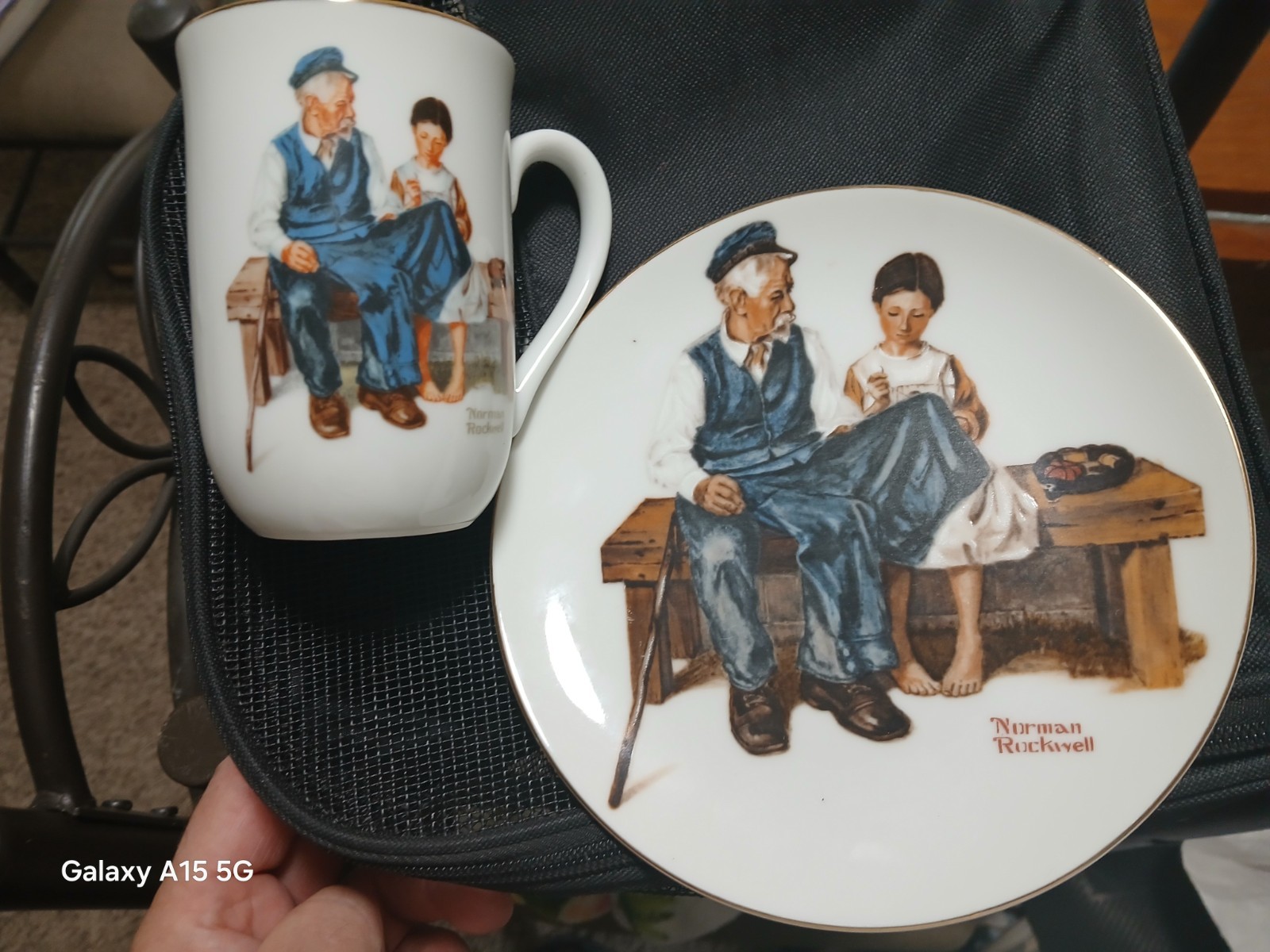 Norman Rockwell vintage cups and plates.
