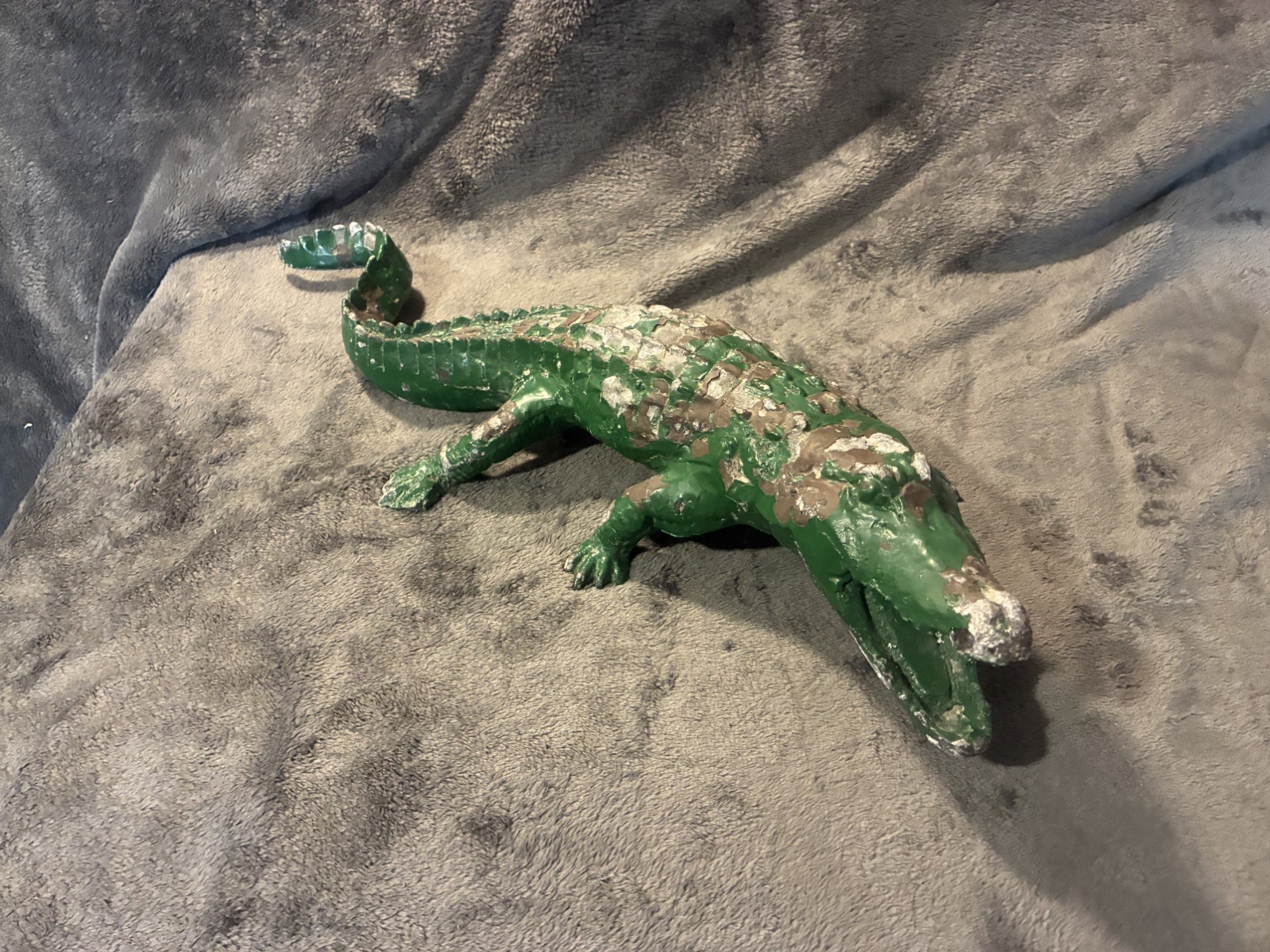 Vintage Large Heavy Cast Iron Alligator Garden Statue 18”-24”Door Stop EBROS