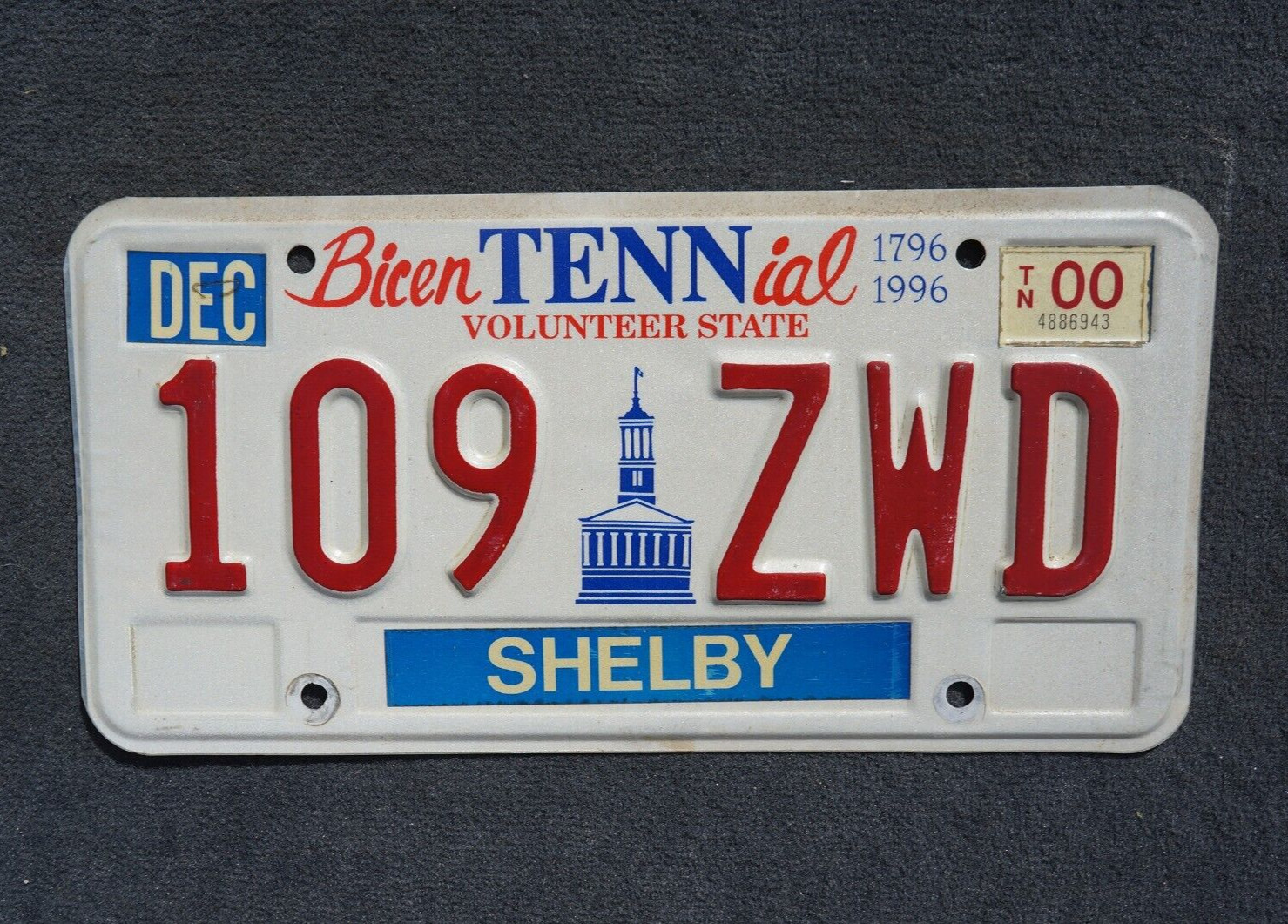2000 SHELBY County TENNESSEE Bicentennial License Plate 2000 SHELBY County TENNESSEE Bicentennial License Plate