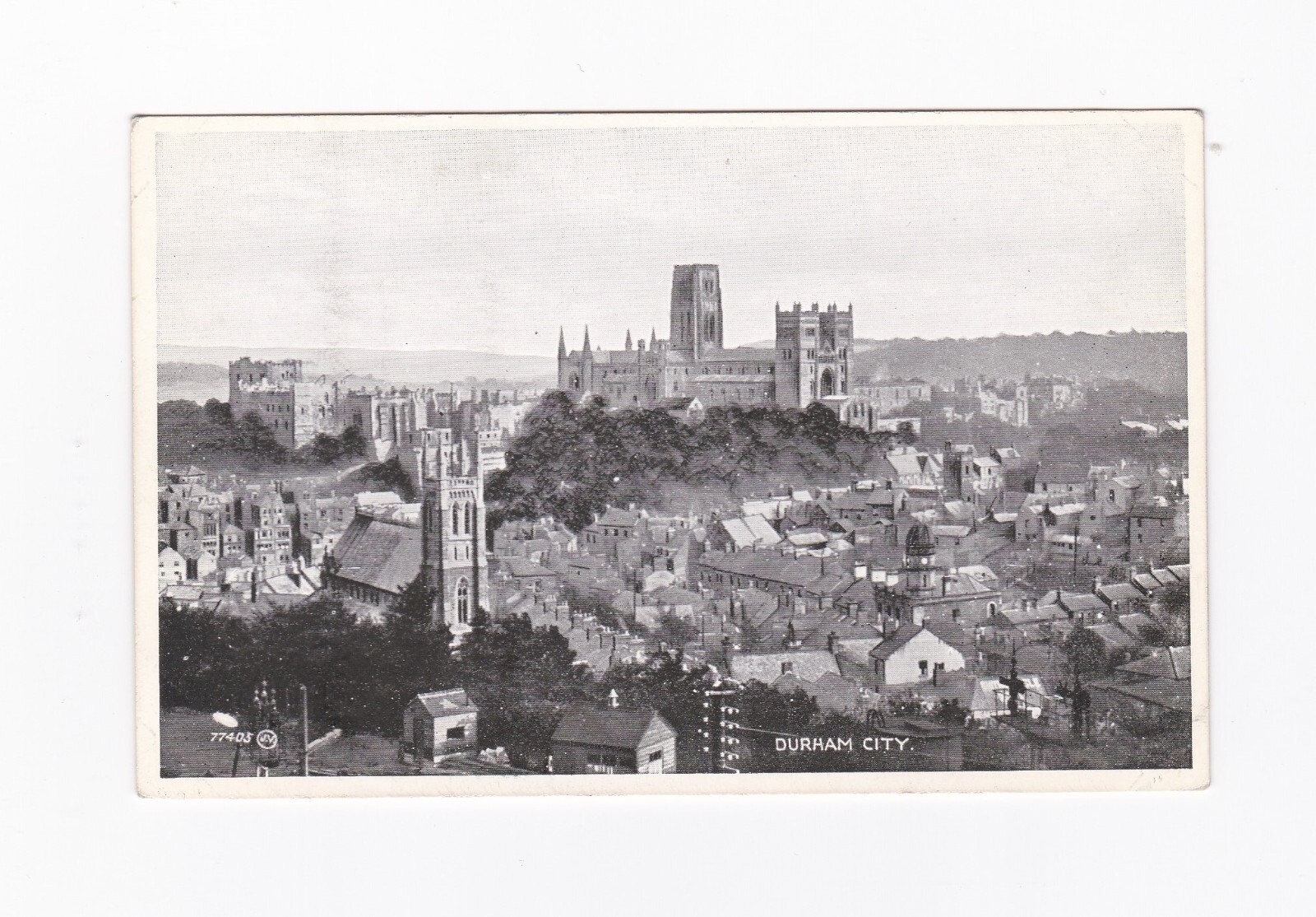 England Scotland Vintage Postcard Durham City B&W England Scotland Vintage Postcard Durham City B&W