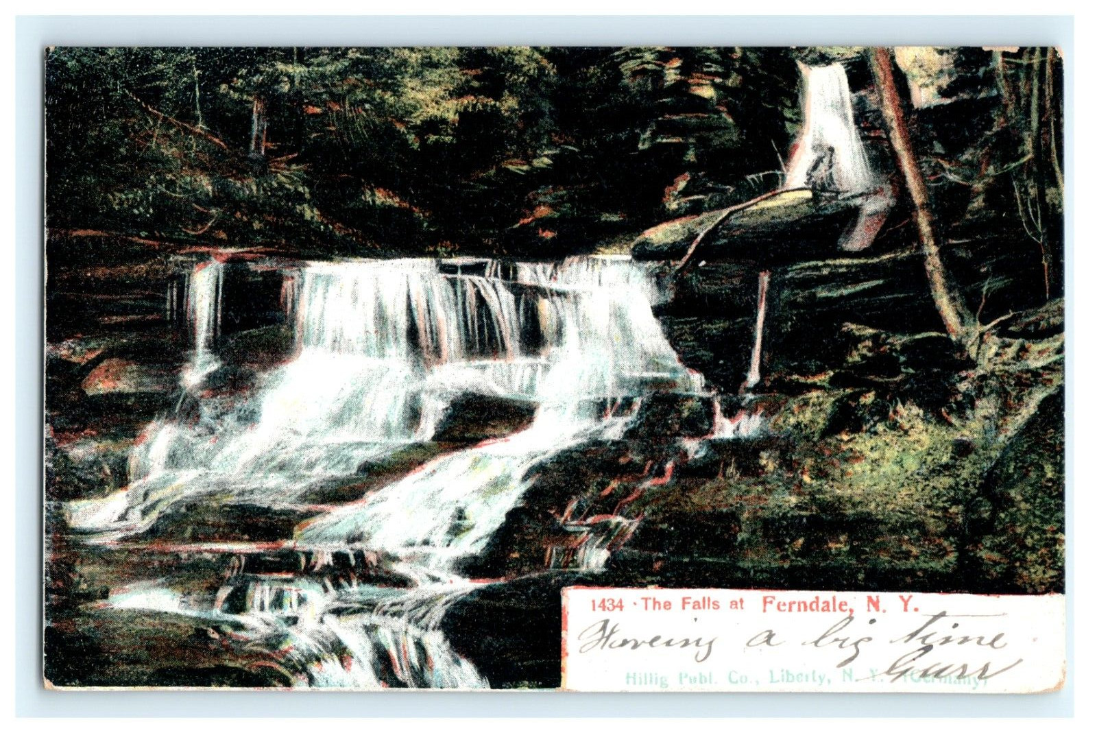 1906 The Falls Ferndale NY Early Posted View Hllig Pub