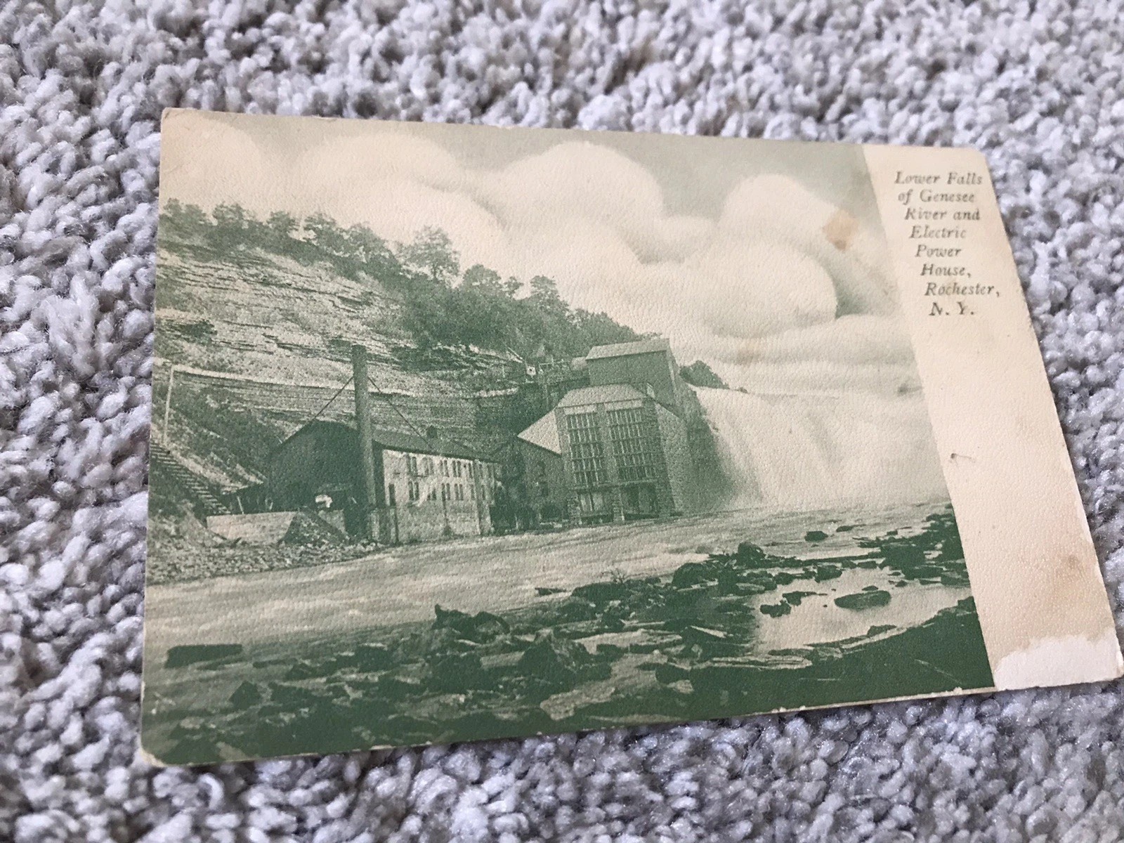 Vtg 1900s Postcard Rochester New York Lower Falls & Power Plant Vtg Real photo