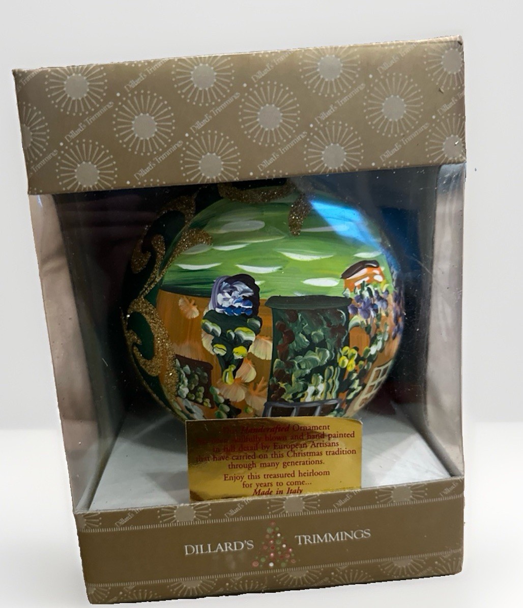 Dillard’s Trimmings Handcrafted Glass Christmas Ornament – Hand-Painted Italy
