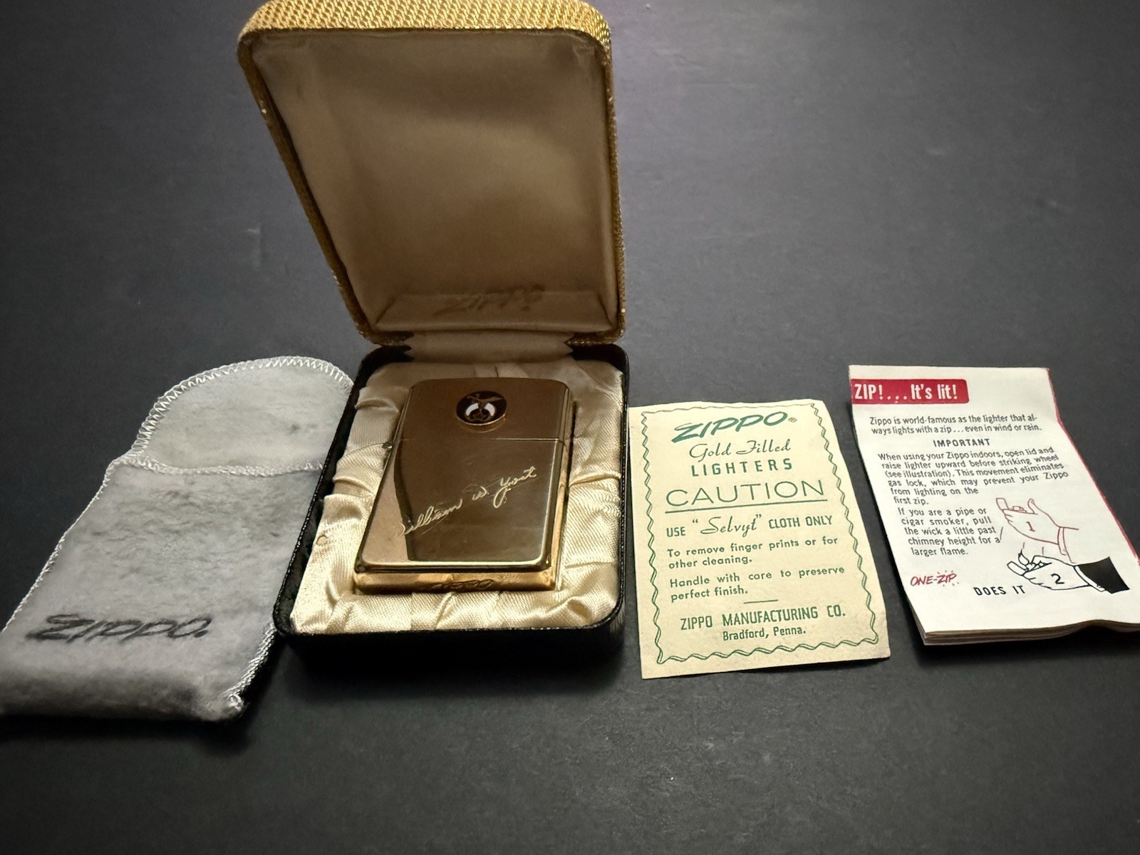 Rare Vintage Unfired Zippo 10k Gold Filled Masonic Shriners