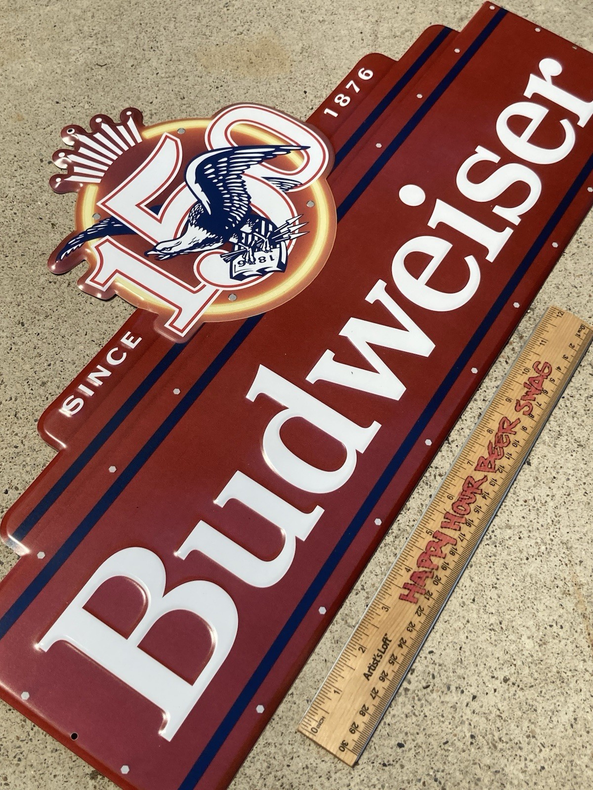 🔥 Budweiser 150th Beer Metal Tin Sign Marquee Bar Mancave Bud Collector MUST 😃