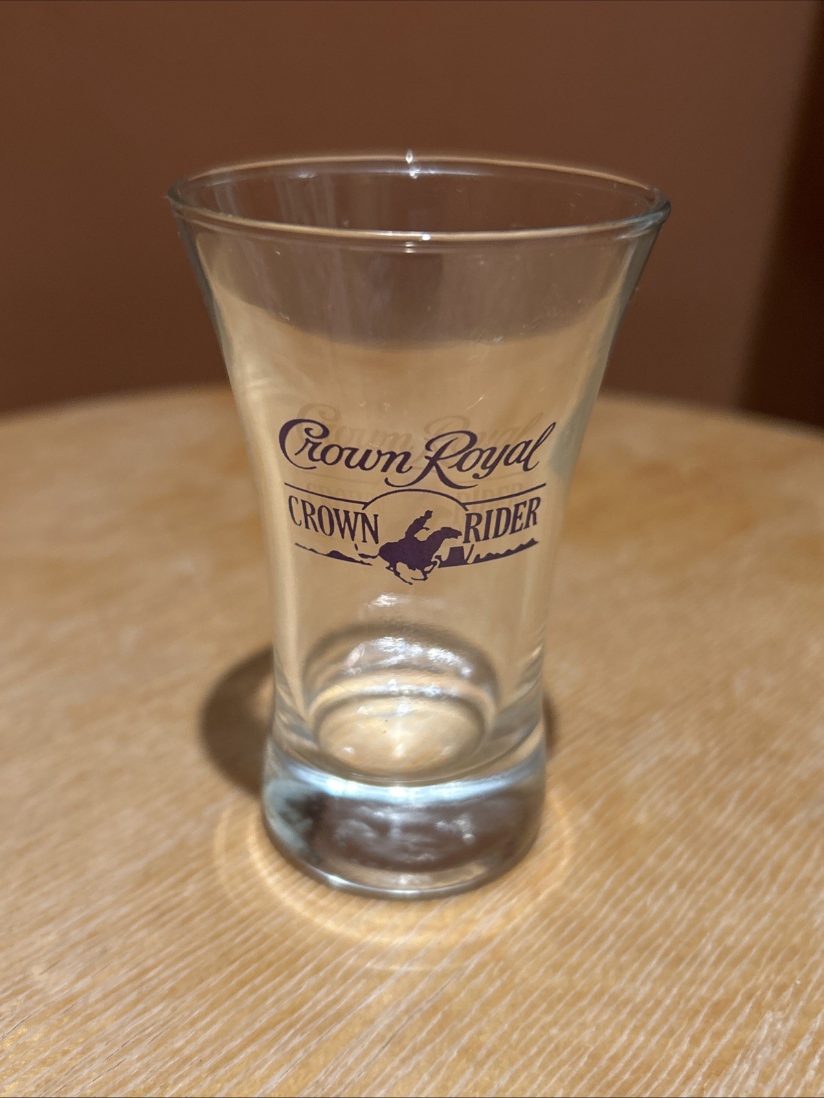 Vintage Crown Royal Crown Rider Shot Glass, ca 1980s Vintage Crown Royal Crown Rider Shot Glass, ca 1980s