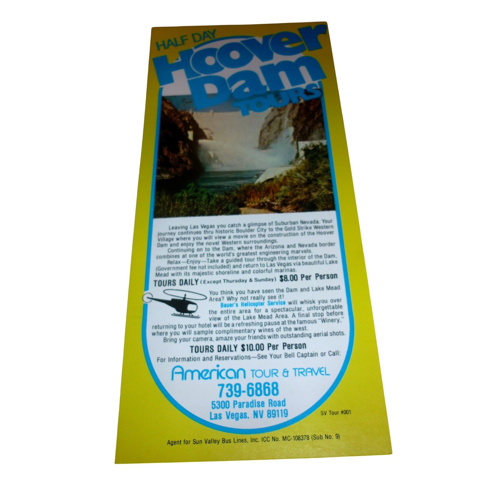 2 Vintage Hoover Dam Lake Mead Tour Brochure American Tour & Travel Las Vegas NV