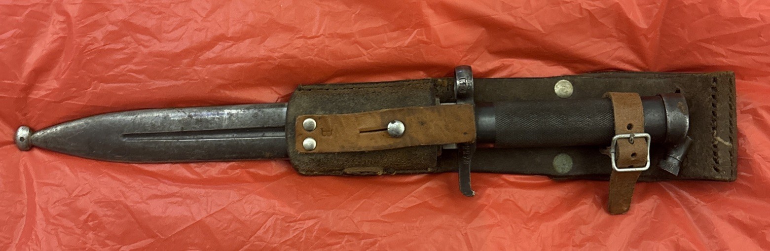 Swedish Sweden  Original Mauser  bayonet Model 1896 w Scabbard & leather frog