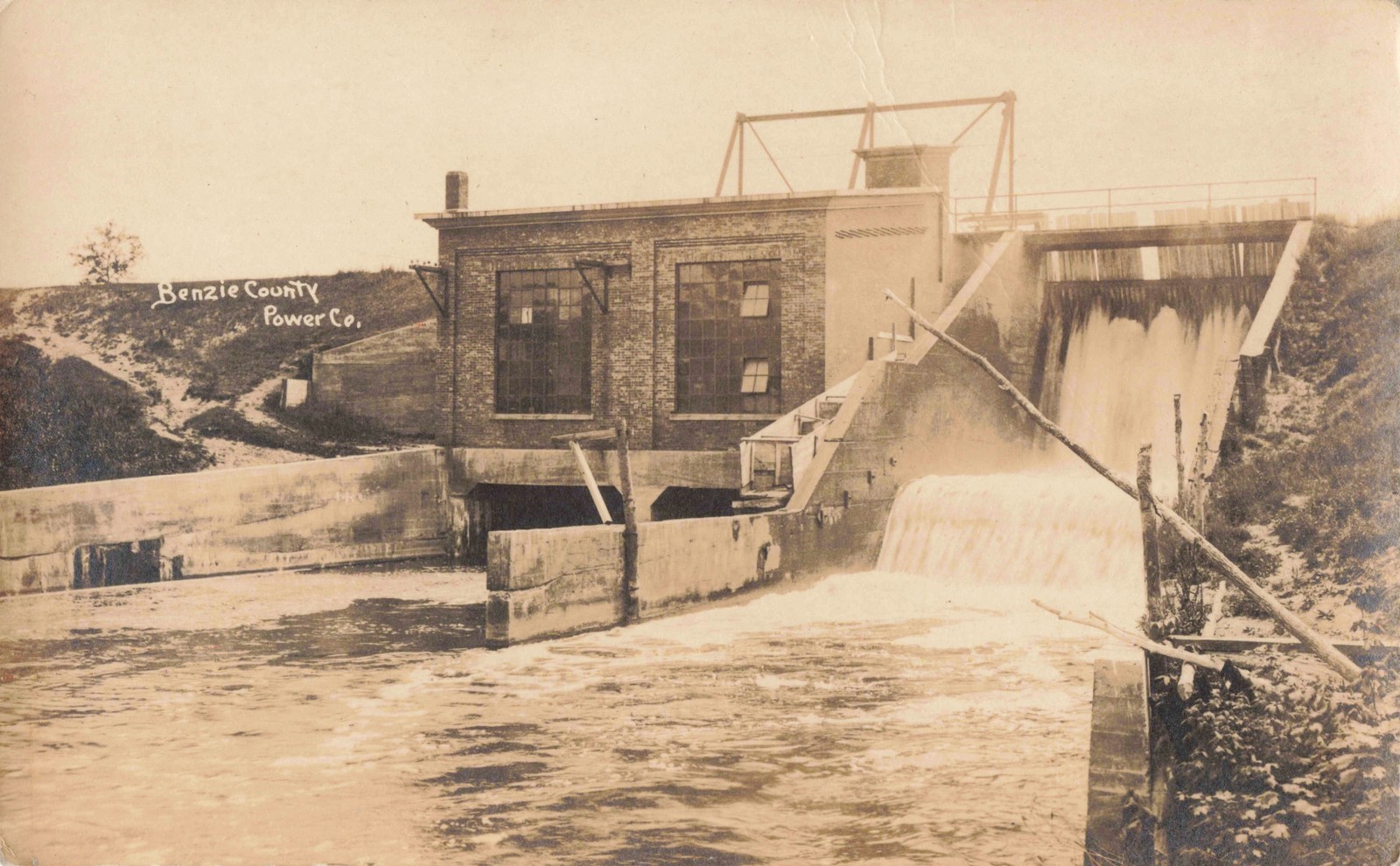NW Benzonia Frankfort MI RPPC Betsie River Old BENZIE POWER CO. HOMESTEAD DAM 2