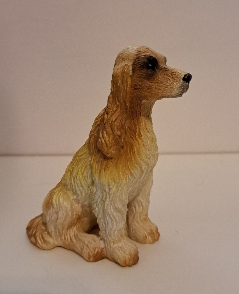 Vintage Puppy Dog Figurine Sitting Regal Brown And White Super Cute