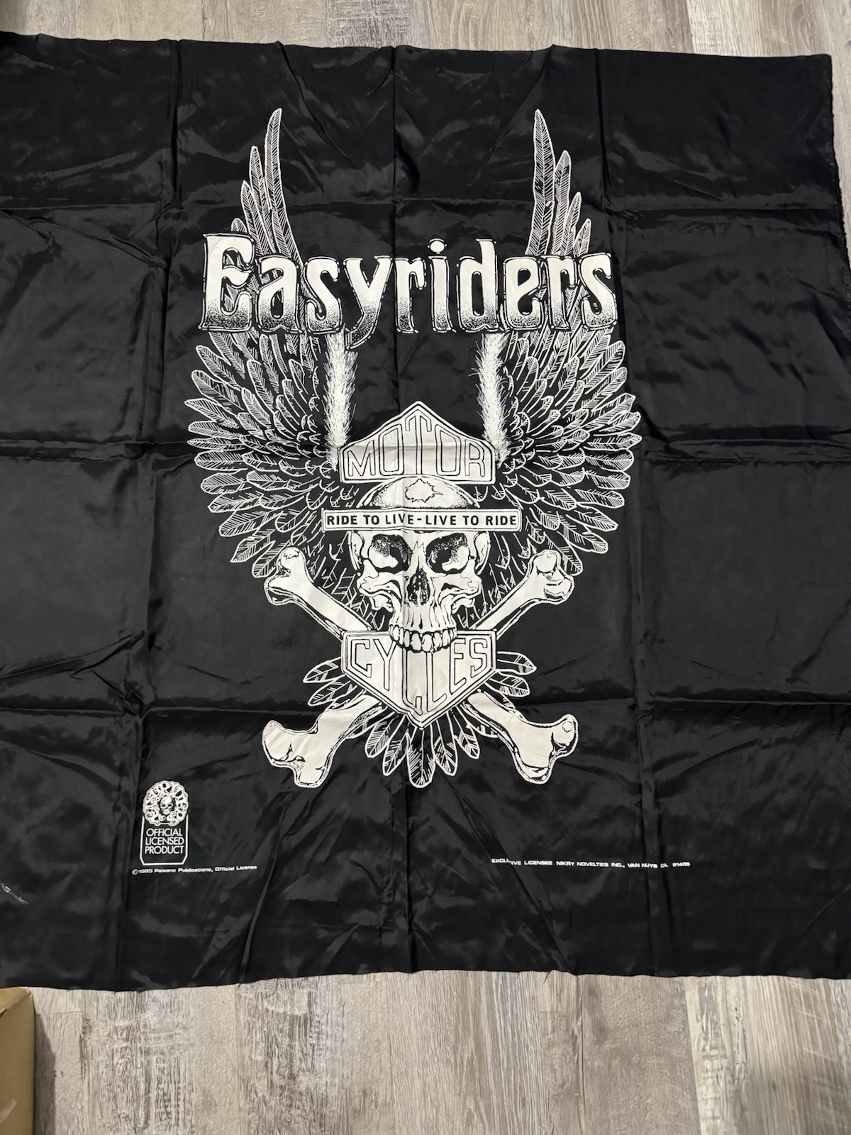 Rare Vintage 1985 Easyriders Silk Tapestry Officially Licensed 43 x 42