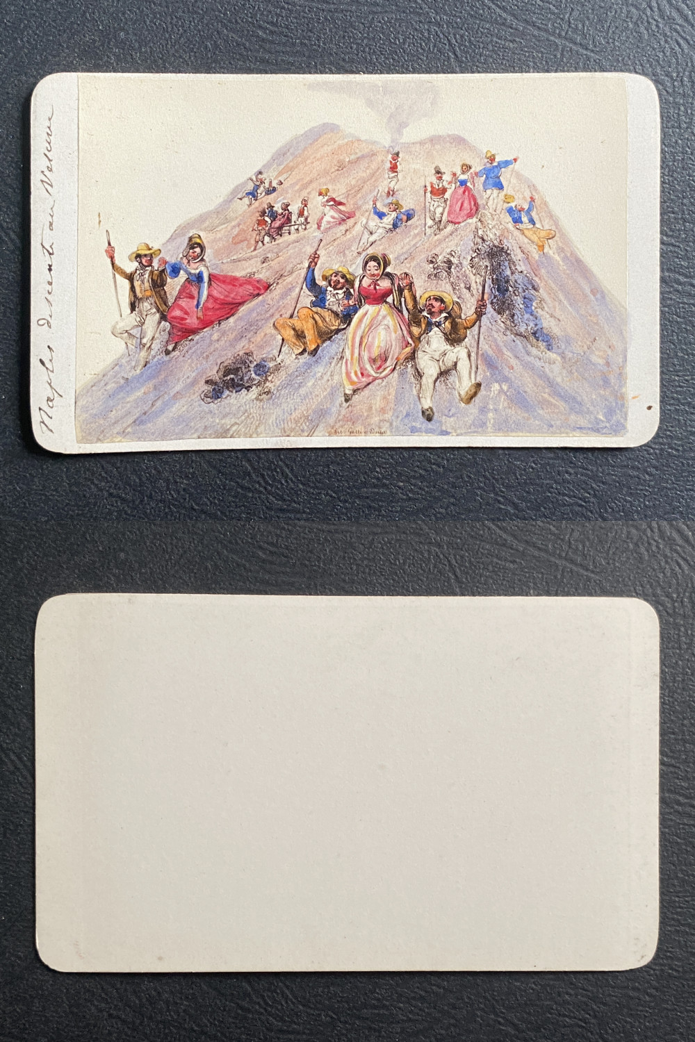Italy, Italia, Naples, Napoli, Descent from Vesuvius, circa 180 CDV vintage album