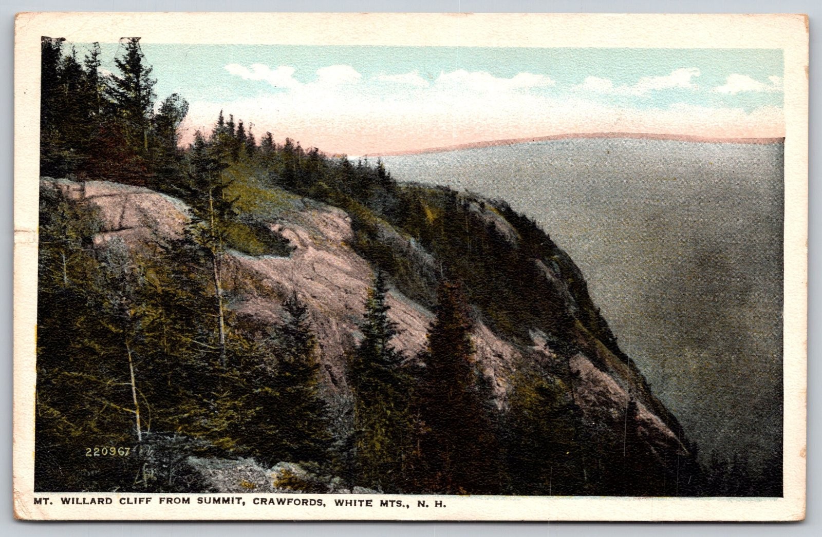 Mt. Willard Cliff Crawfords White Mountains New Hampshire Postcard PC261