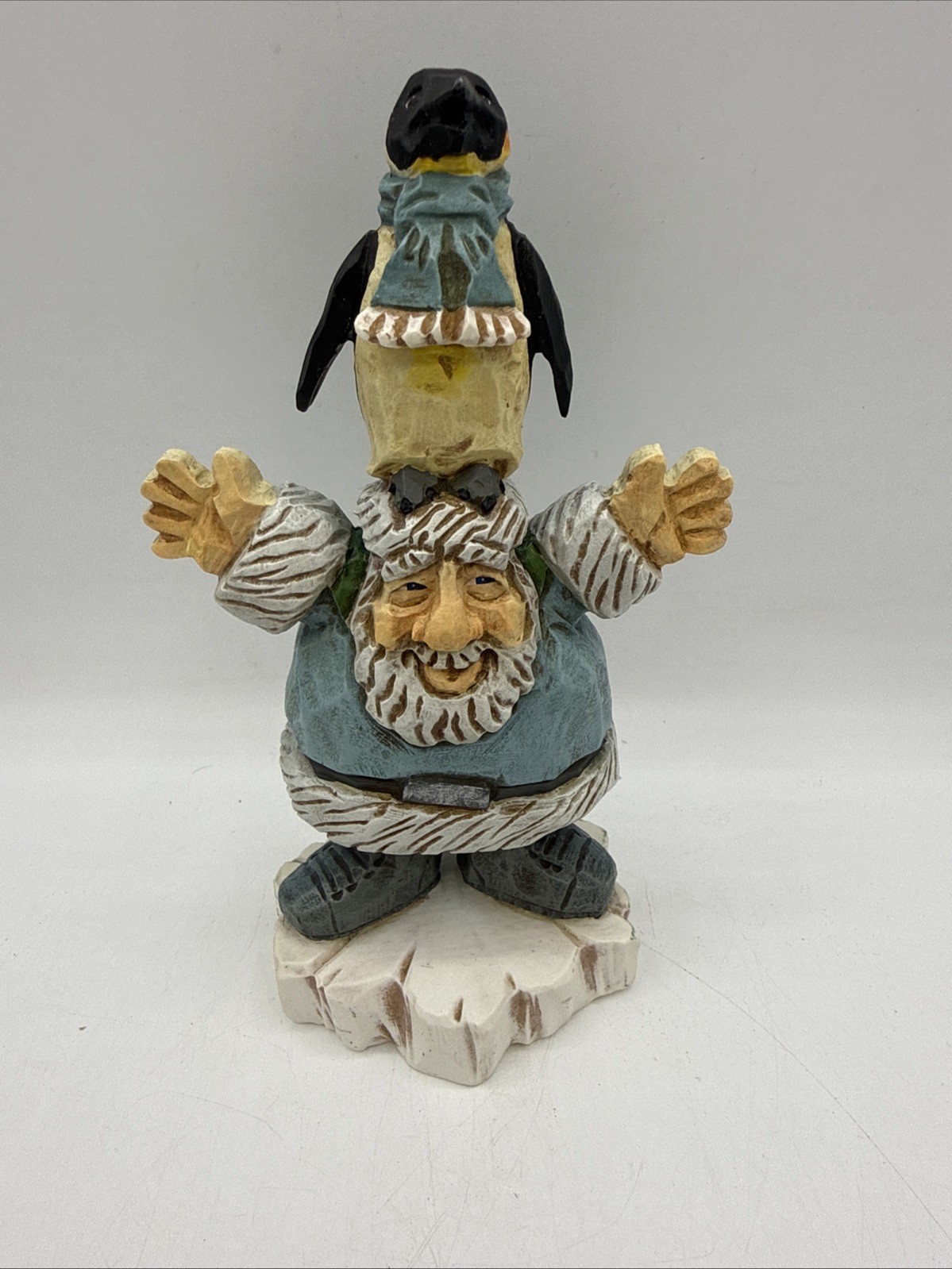 VTG David Frykman THE ARCTIC FISHERMAN 1999 Polar Santa w/ Penguin On It’s Head
