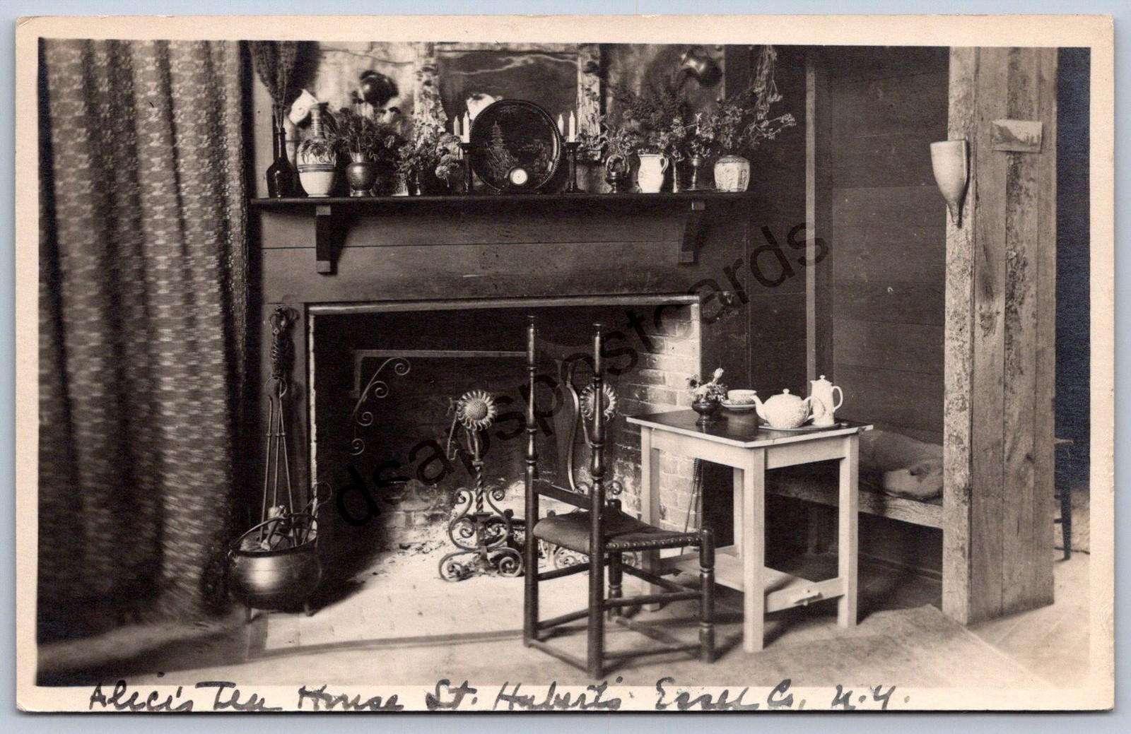 K39/ St Huberts New York RPPC Postcard c1910 Interior Alice\'s Tea House 348