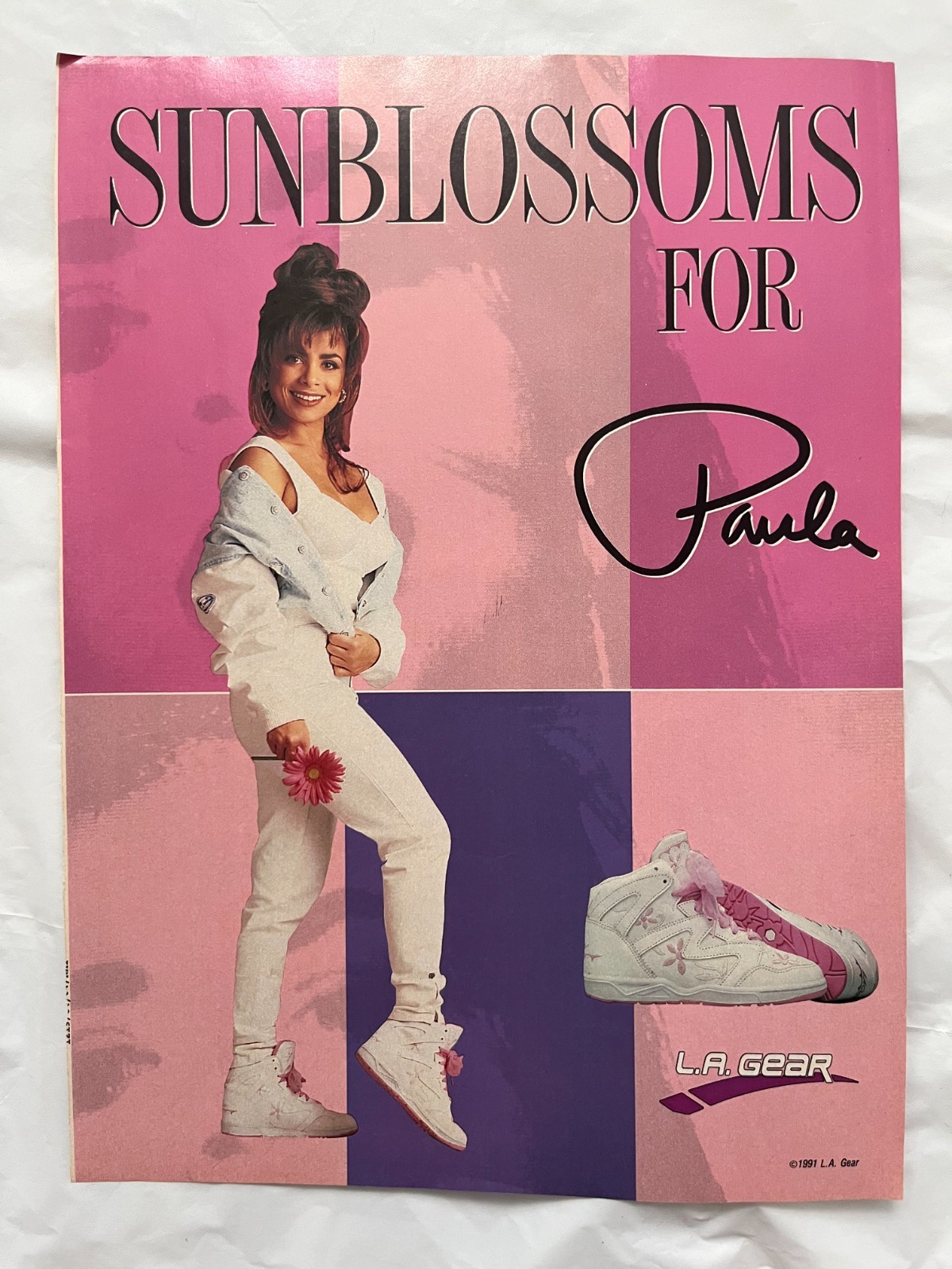 1991 VTG L.A. Gear Sunblossoms for Paula Sneakers Magazine Ad - Paula Abdul -90s