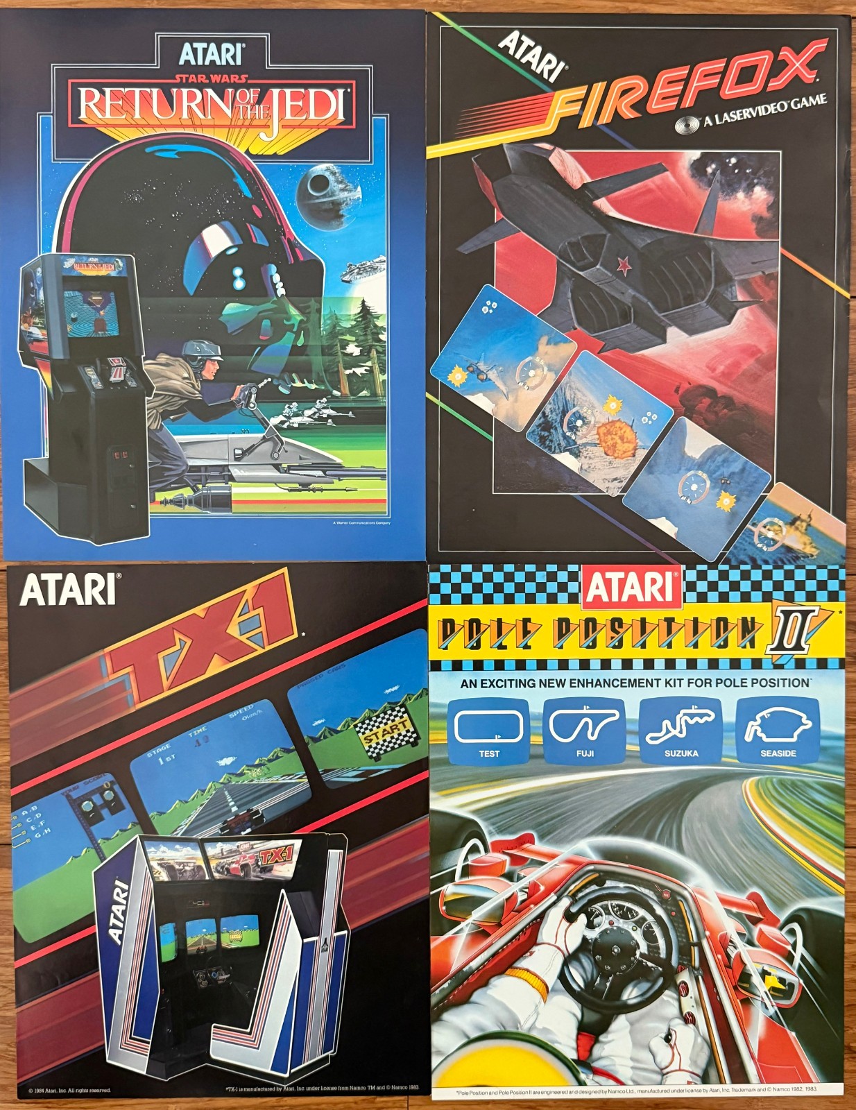 Vintage 1980\'s Atari Arcade Promotional Sales Flyer Lot of 4 11 x 8.5\