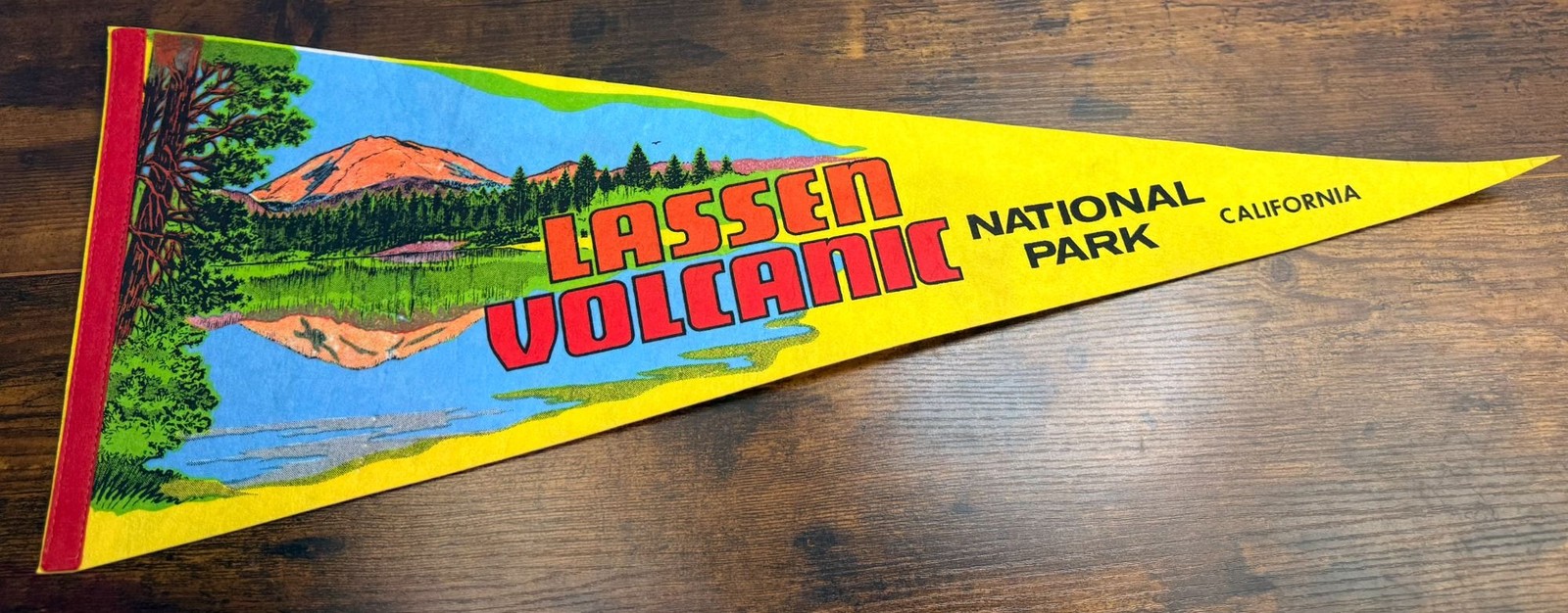 Vintage Lassen Volcanic National Park Pennant California Souvenir Collectible
