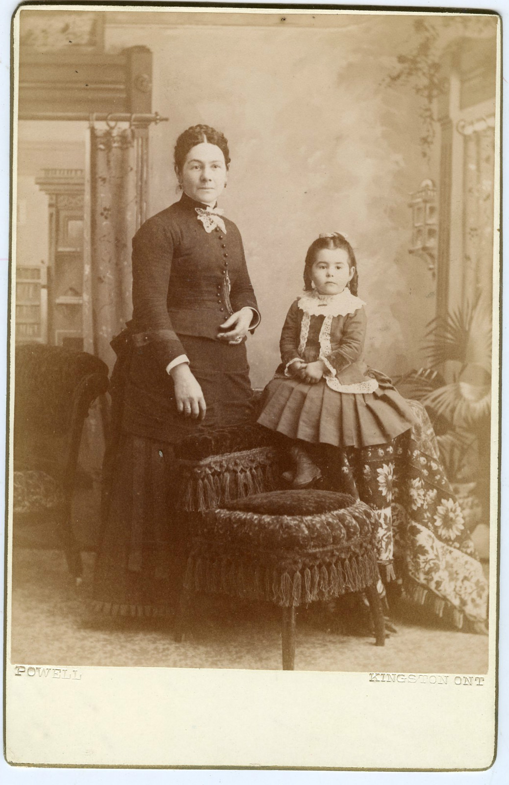 Cabinet Photo-Kingston, Ontario - Young Lady Standing, Young Child Sitting 