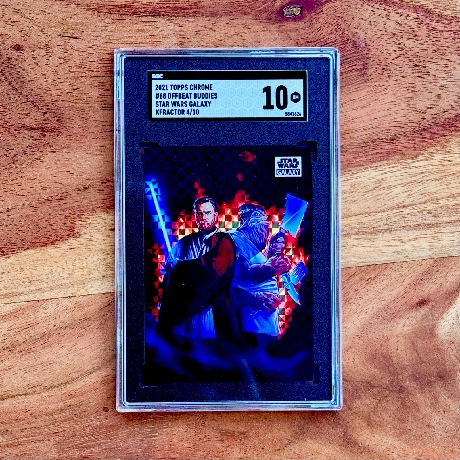 2021 Topps Chrome Star Wars Galaxy Offbeat Buddies X-Fractor /10 SGC 10 Obi-Wan