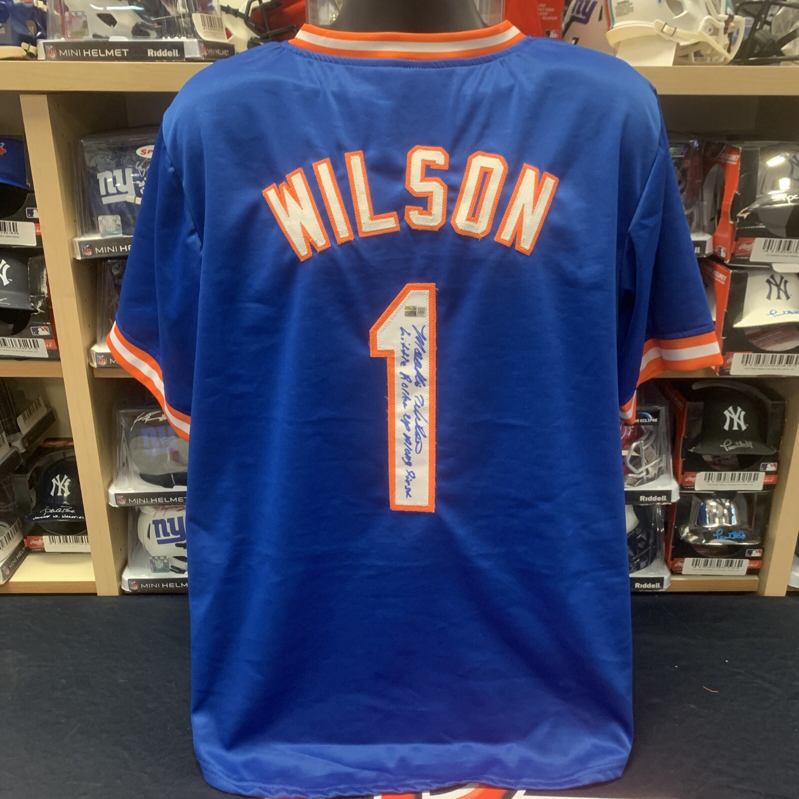 Mookie Wilson New York Mets Signed Inscribed Jersey Autographed Steiner CX COA