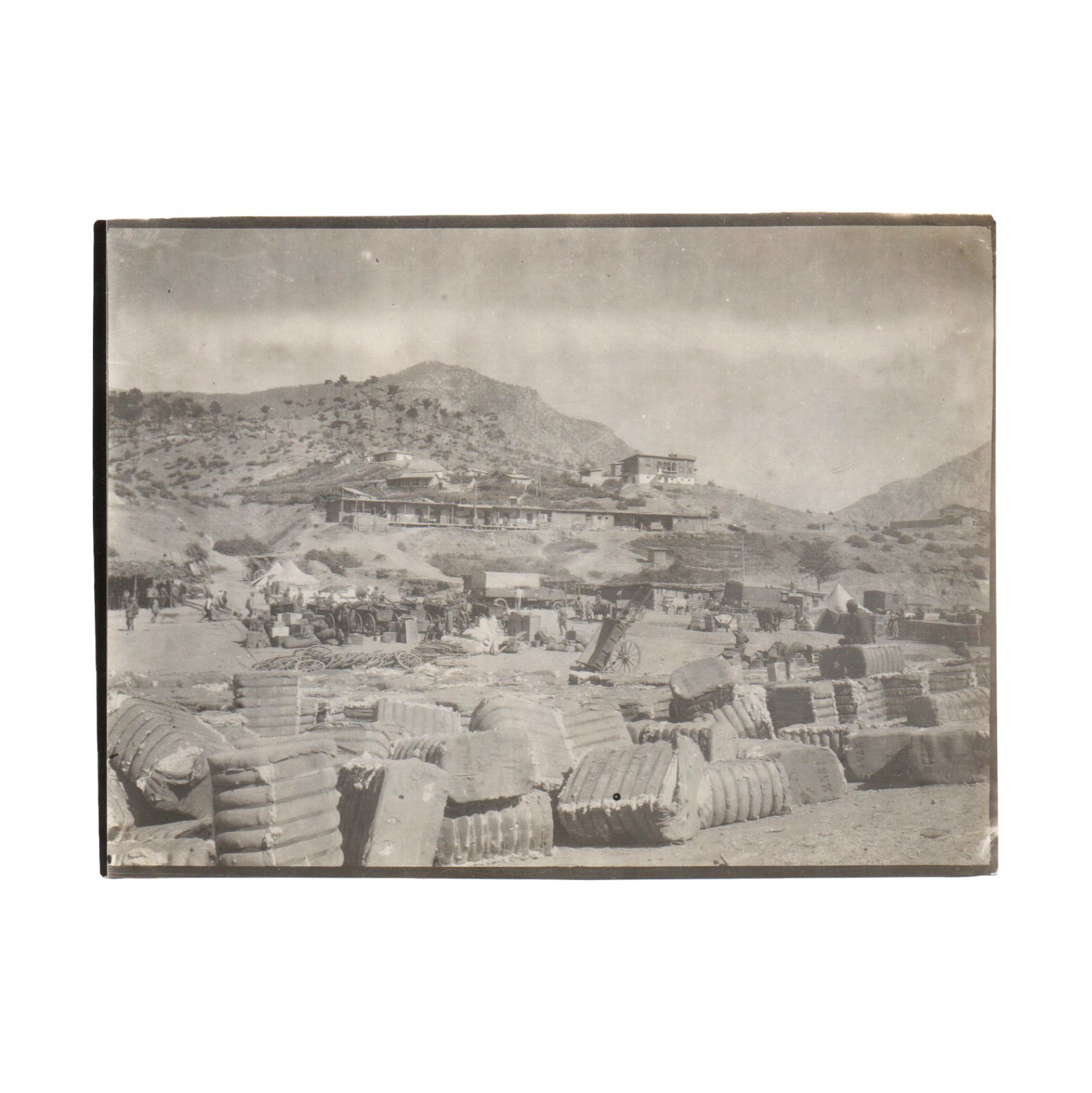 WWI Ottoman Empire Army Military Supply Depot & Logistics Camp Anatolia Photo
