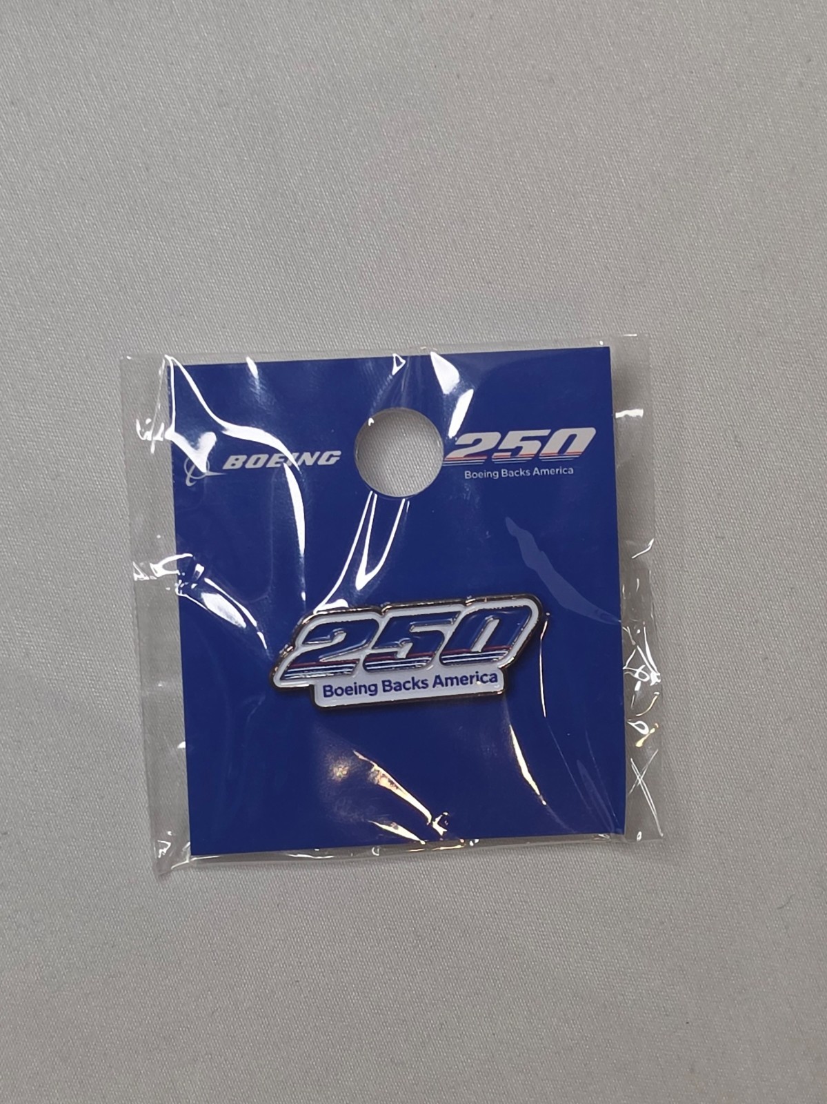 Boeing America 250 Lapel Pin Boeing Backs America Enamel Clutch Back New Boeing America 250 Lapel Pin Boeing Backs America Enamel Clutch Back New