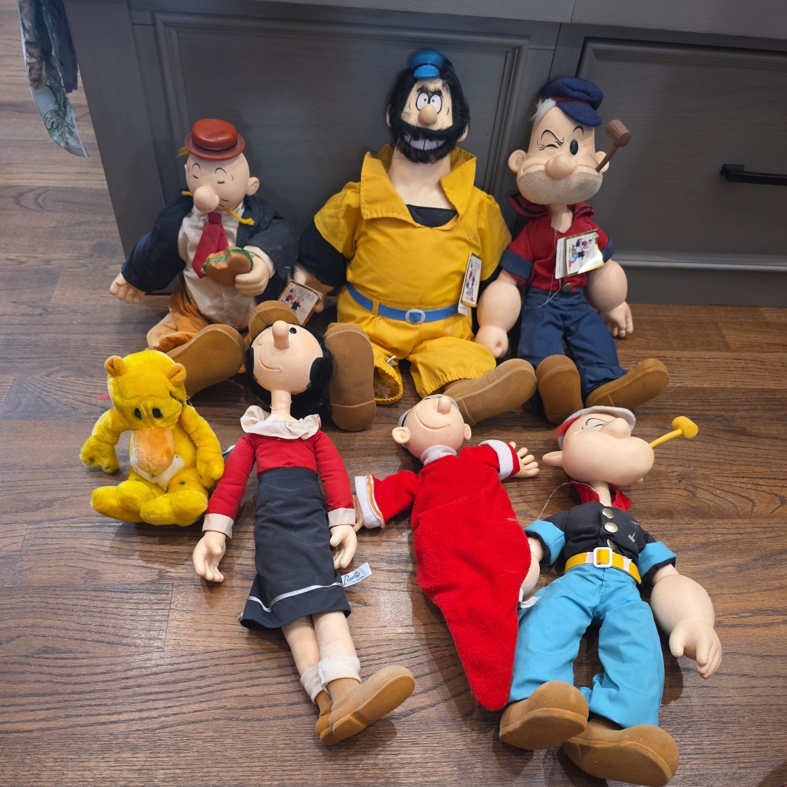 Vintage Lot of 7 Popeye Collectible Dolls, Hamilton Gifts