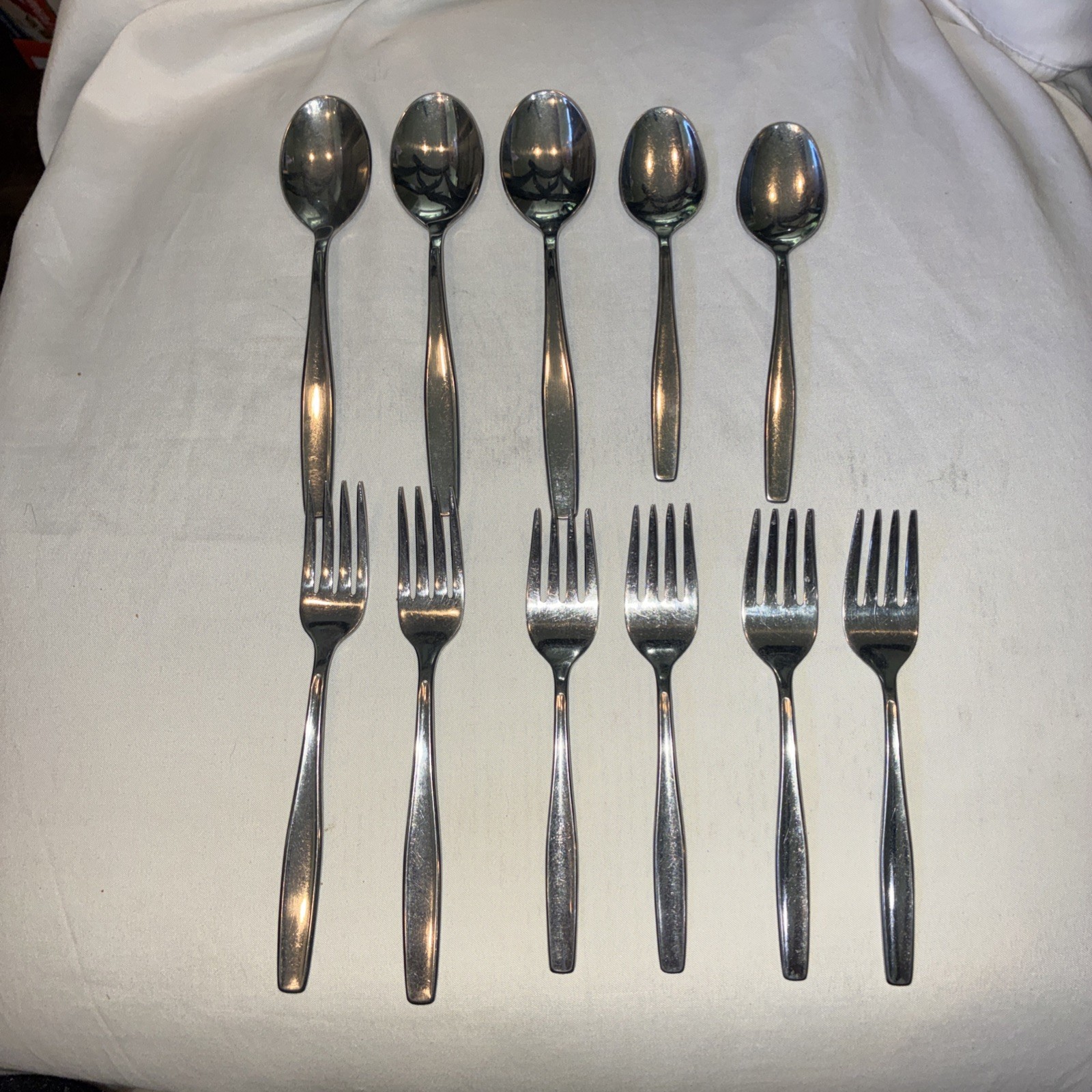 11 Pcs Rogers Cutlery Co CREATION Stainless - Spoons, Salad Dinner Forks IS USA