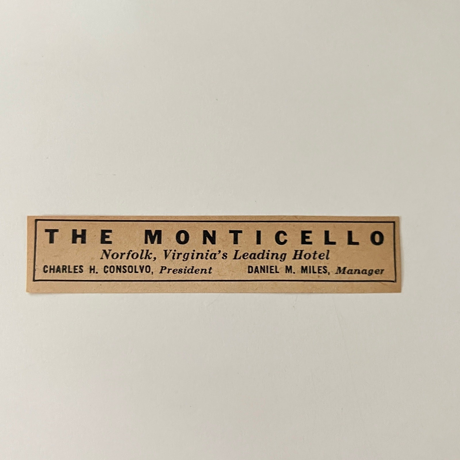 The Monticello Norfolk VA\'s Leading Hotel Charles H Consolvo 1942 Ad SAK3-S56