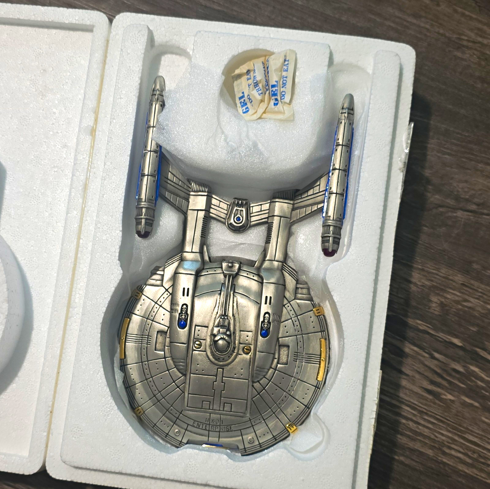 The Franklin Mint Star Trek Enterprise NX-01 Pewter Replica w/ Box & Paperwork