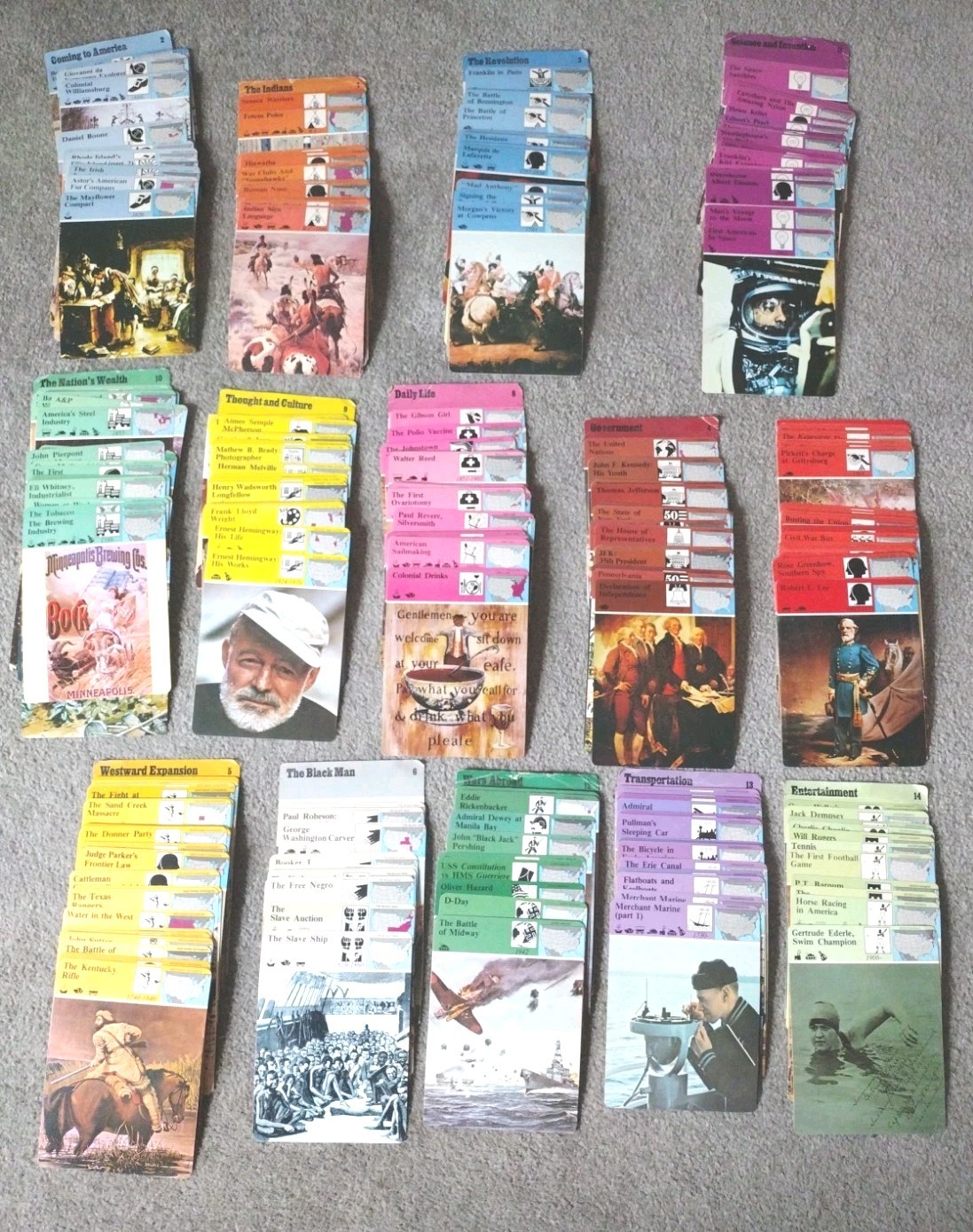 Hundreds Of Vintage 1979 Panarizon History Cards Lot Educational Civil War USA