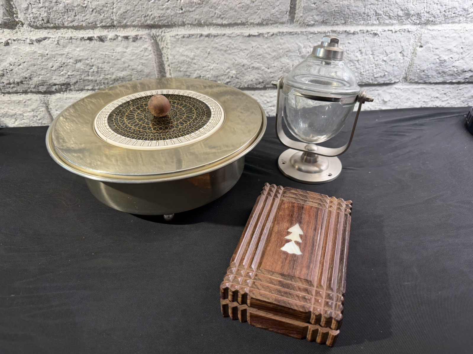 VINTAGE JUNK DRAWER TREASURE LOT MCM Serving Dish  Art Deco Soap Wood Box READ