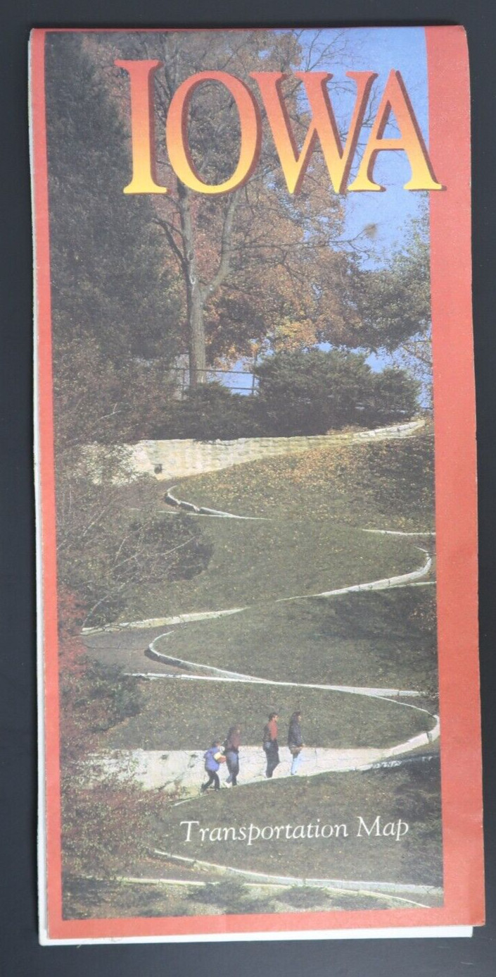 Iowa Transportation Map Vintage Travel Map Fold Out