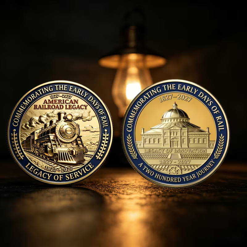 American Railroad 200 Anniversary Challenge Coin Commemorative Train 1-pc