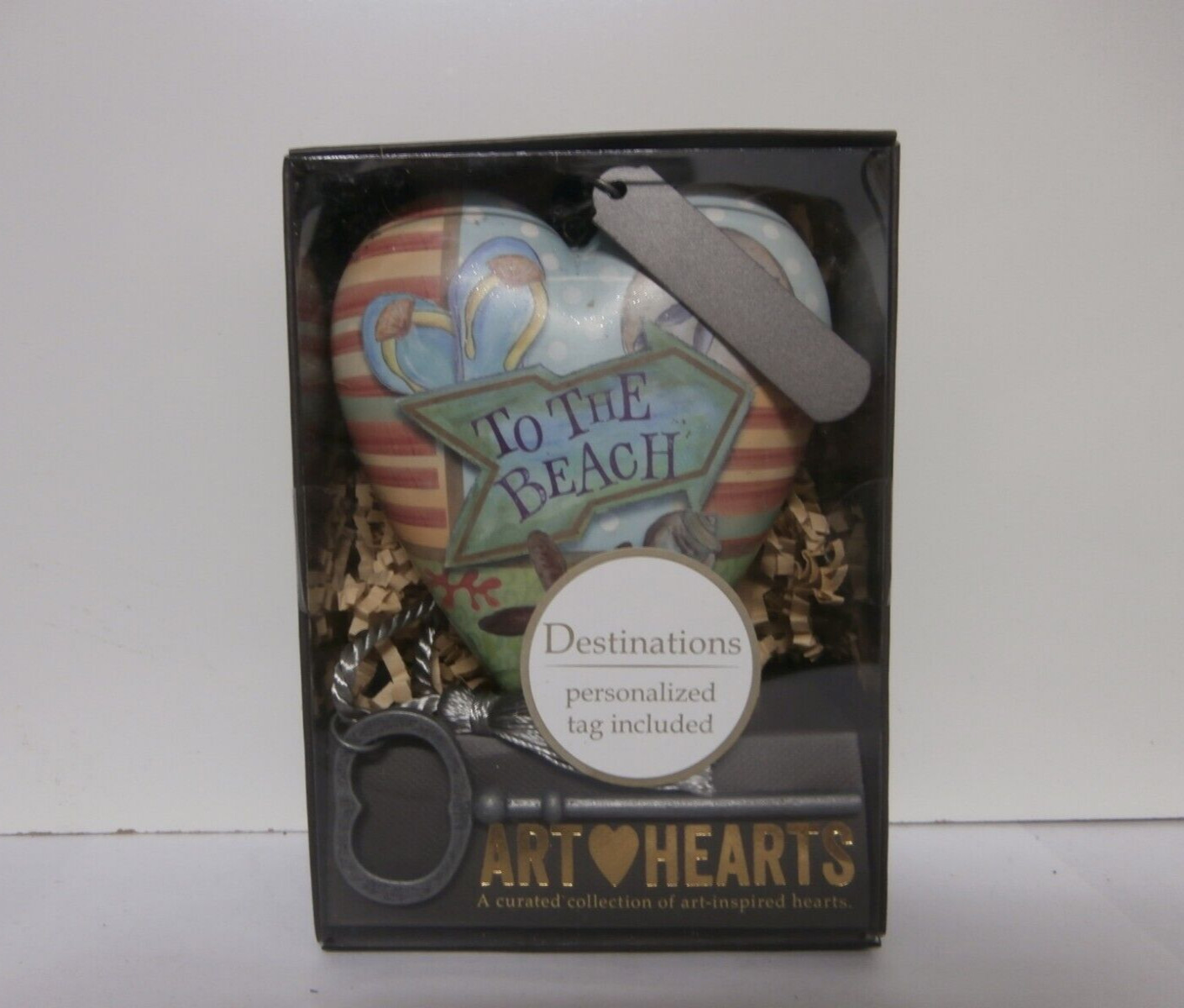 New Demdaco Art Hearts Standing Ornament With Key Stand \