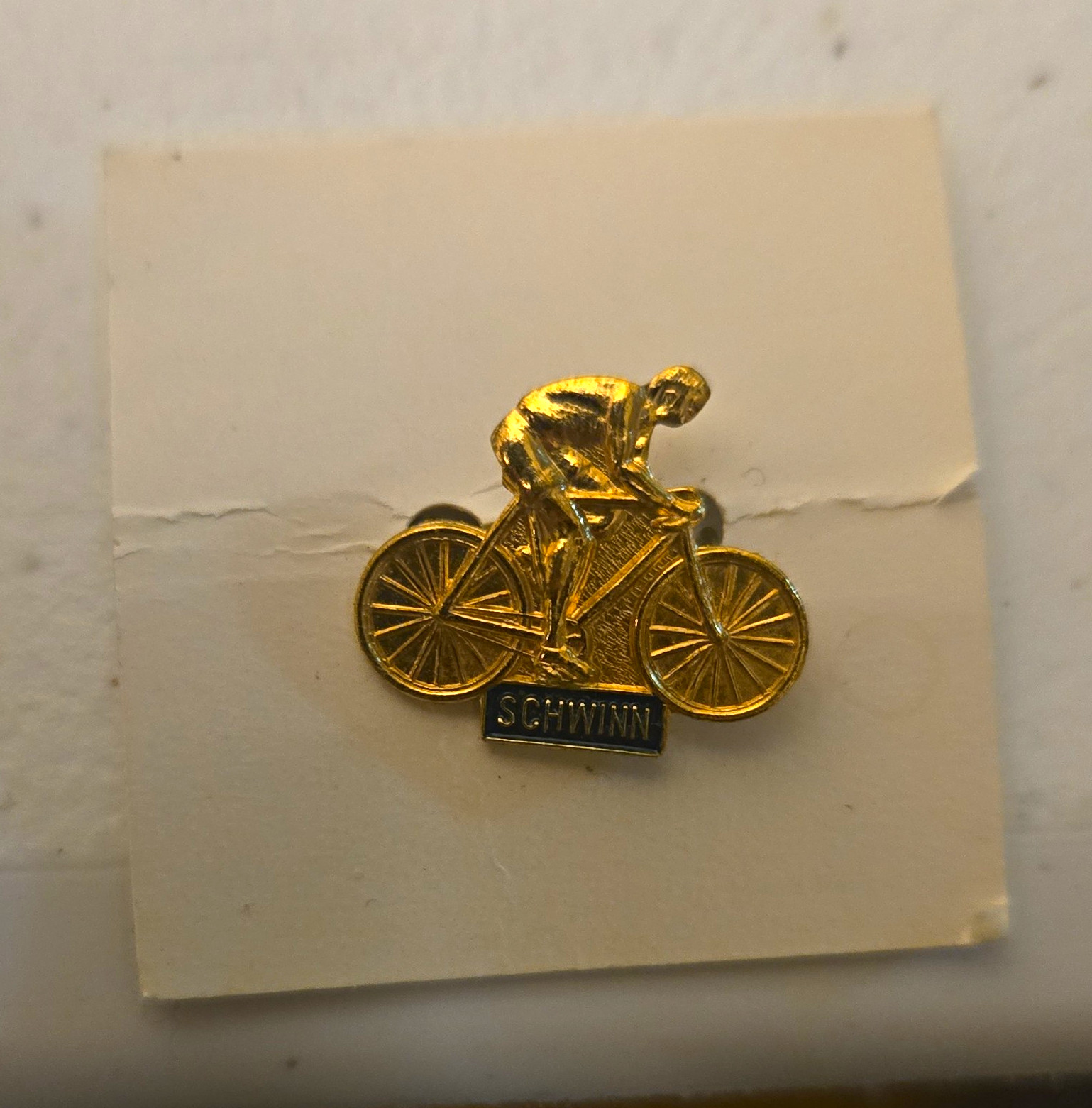 Schwinn Bicycle Rider Gold-Tone Pinback Lapel Pin Gold Tone Lapel Pin Schwinn Bicycle Rider Gold-Tone Pinback Lapel Pin Gold Tone Lapel Pin