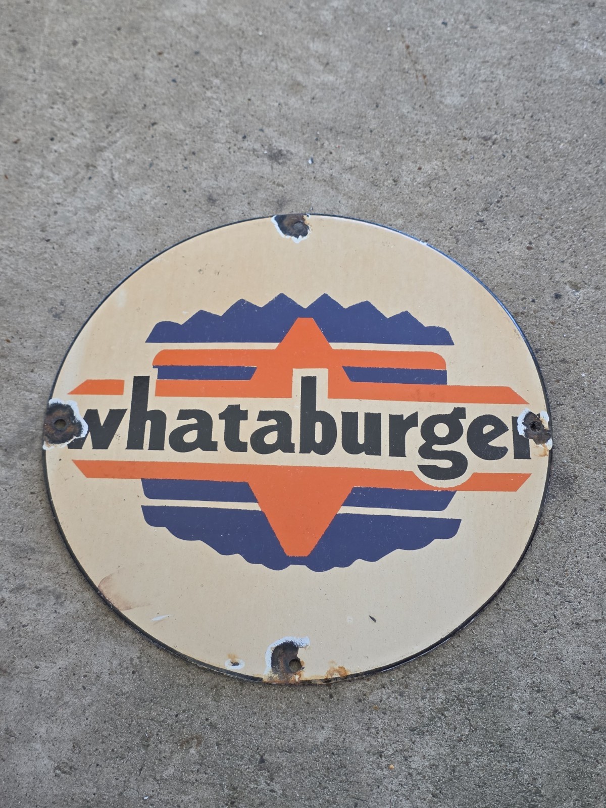 VINTAGE WHATABURGER PORCELAIN SIGN FAST FOOD  RESTAURANT  CORPUS CHRISTI, TX 12