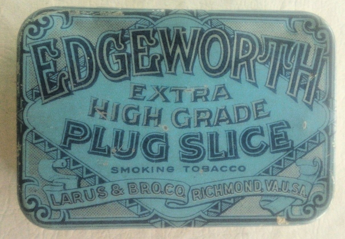 Vintage Edgeworth Extra High Grade Plug Slice Tobacco Tin-Larus & Bro. Co.